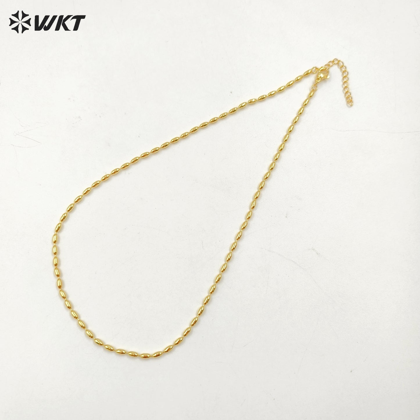 WT-BFN061 Wholesale Newest Design 18k Real Gold Plated Bamboo Beads Resist Tarnishable Metal Jewelry Chain Necklace for Pendants