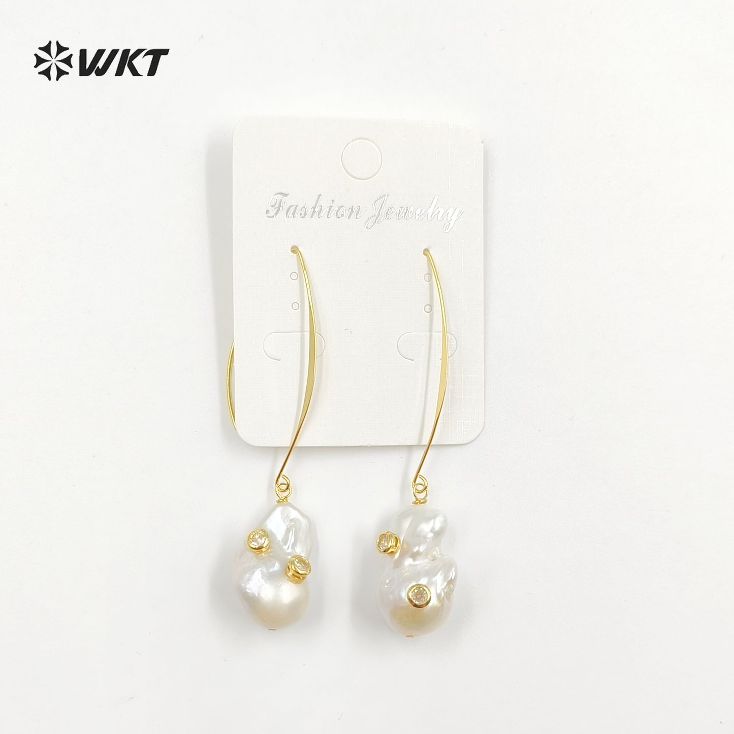 WT-E527 New Arrival Fashion Vintage Trendy Gift for Women Baroque Pearl Powders Are Available Stone Stallite Quartz Earring