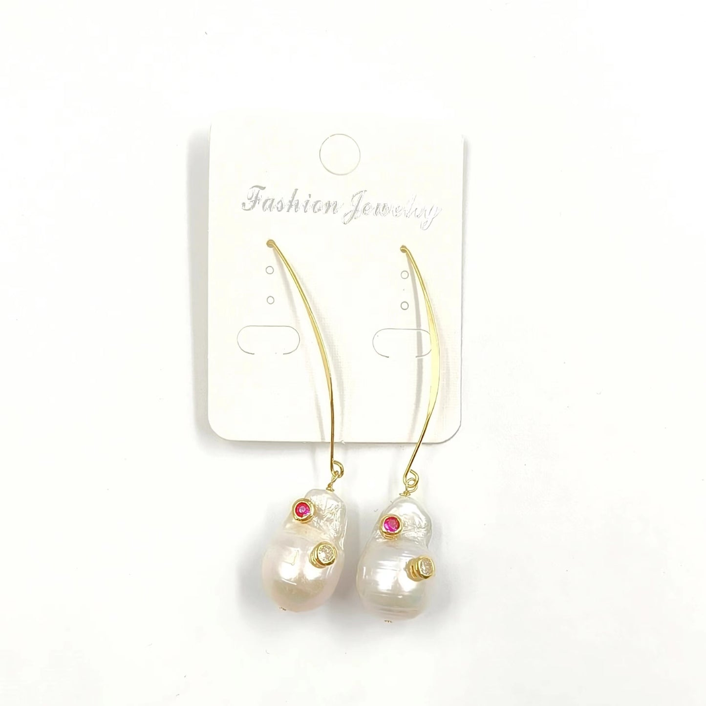 WT-E527 New Arrival Fashion Vintage Trendy Gift for Women Baroque Pearl Powders Are Available Stone Stallite Quartz Earring