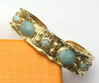 WT-B663 Delicate 18K Real Gold Plated Multi Natural Precious Stones in Bezel Setting Women Birthday Gift Gemstone Bangle