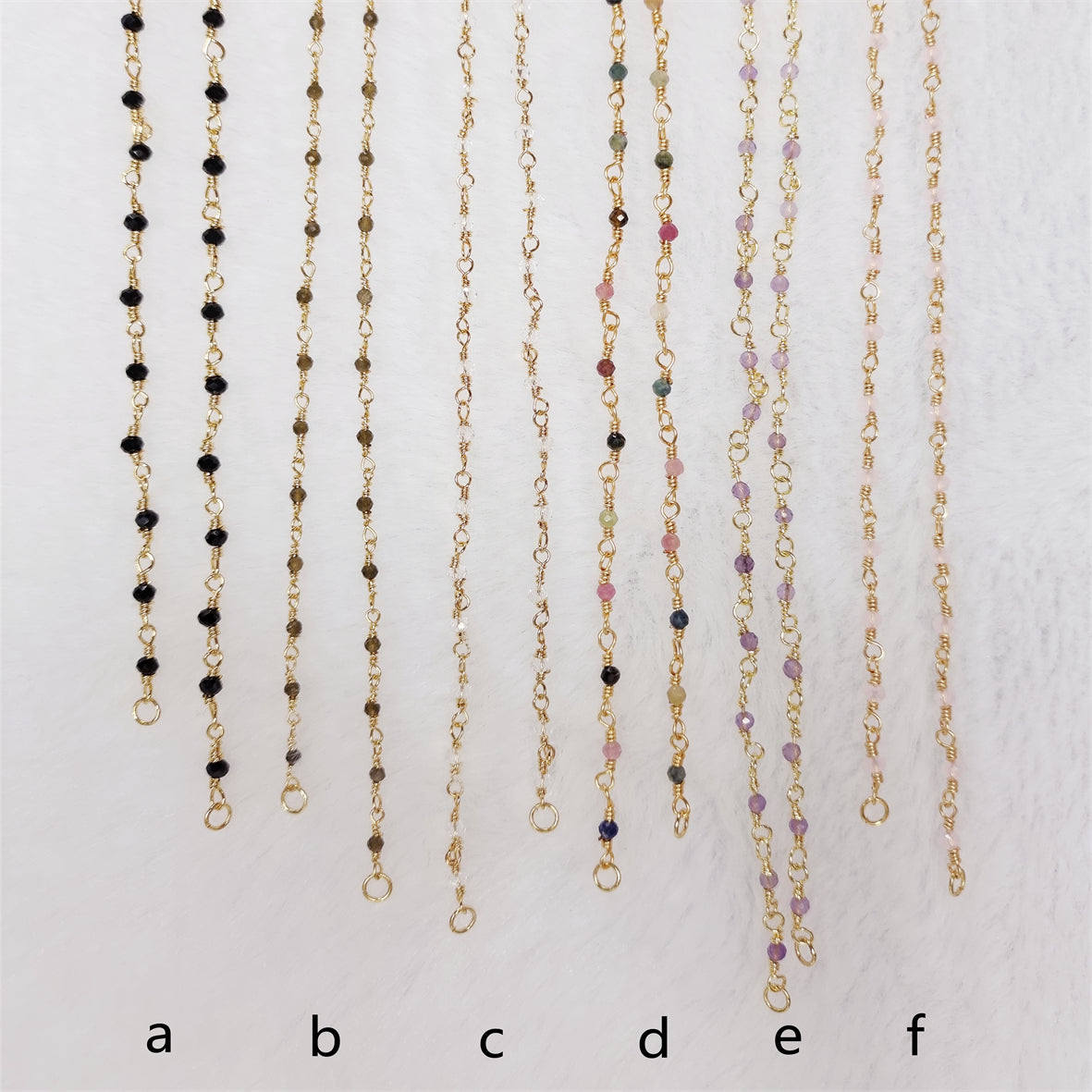 WT-BFN019 Wholesale Fashion Colorful Natural Stone Beads Rosary Chain Cute Double Hook Necklace Jewelry for Women Birthday Gift