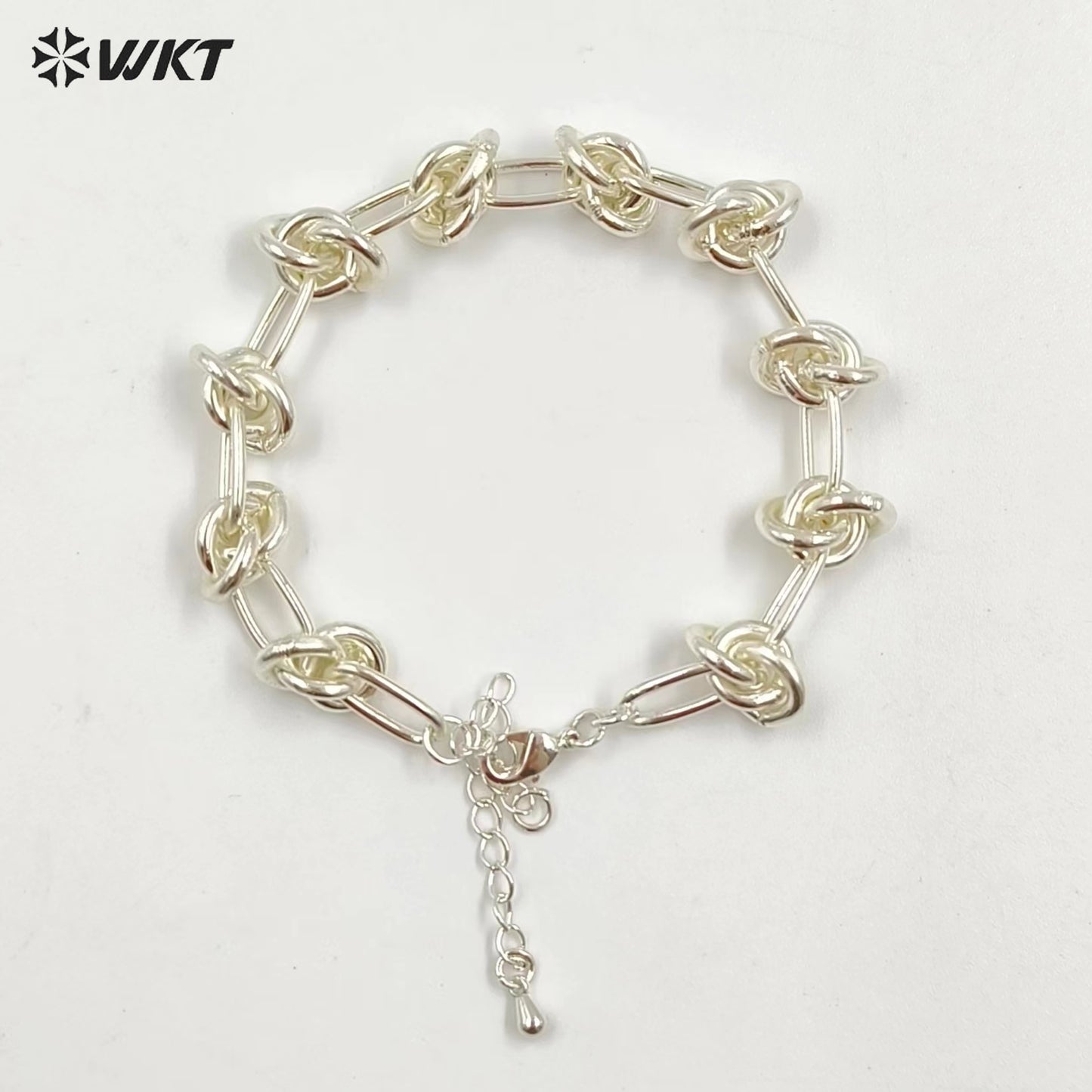 WT-JF338 Supper Hot 18k Real Gold Plated Yellow Brass Big Metal Chain Bracelet Locomotive Style Knotted Chain Women Bracelets