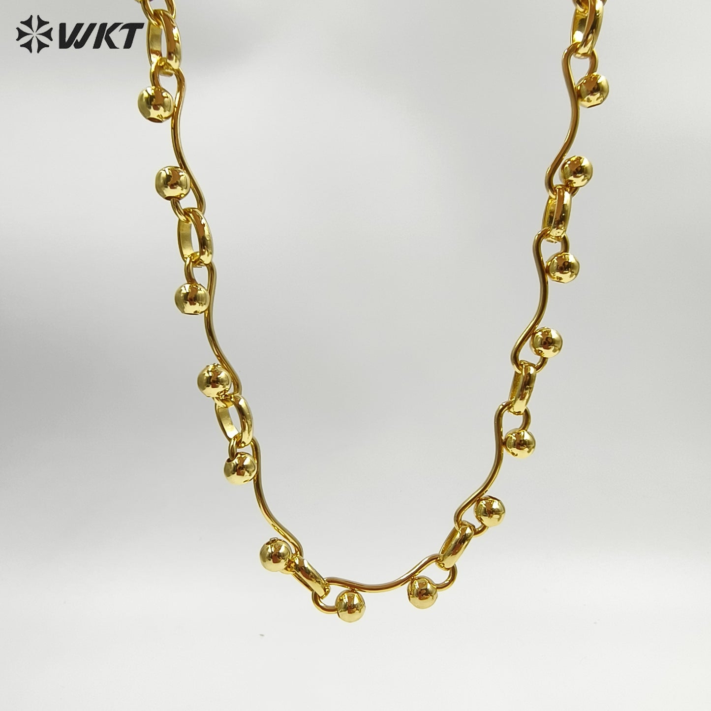 WT-BC261 Wonderful Jewelry DIY Accessories Chain Unique Design With Metal Beads Yellow Brass Gold Electroplated Wholesale