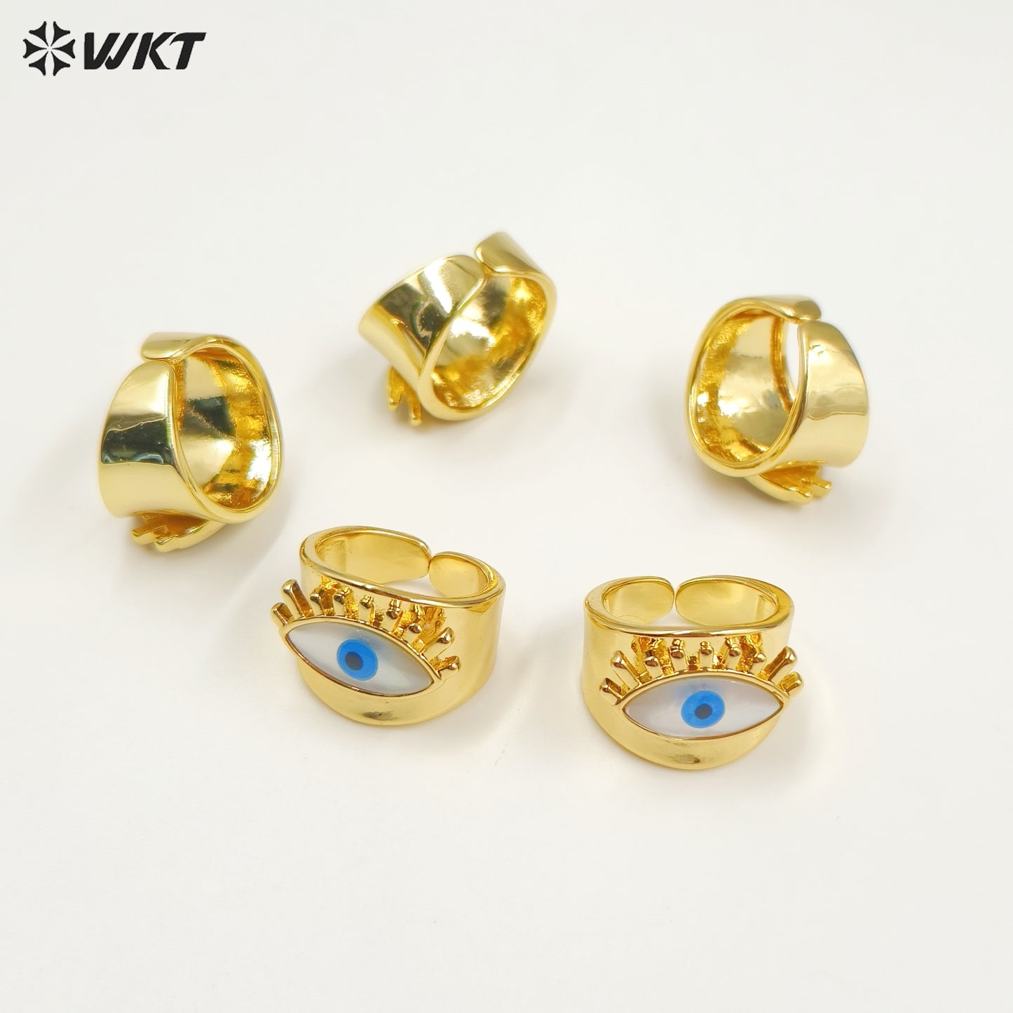 WT-MPR064 Freshwater Shell Devil Eye Stravagante 18k Gold Plating Trendy Ring Lovely Women Natural Pearl Boho Ring for Gift