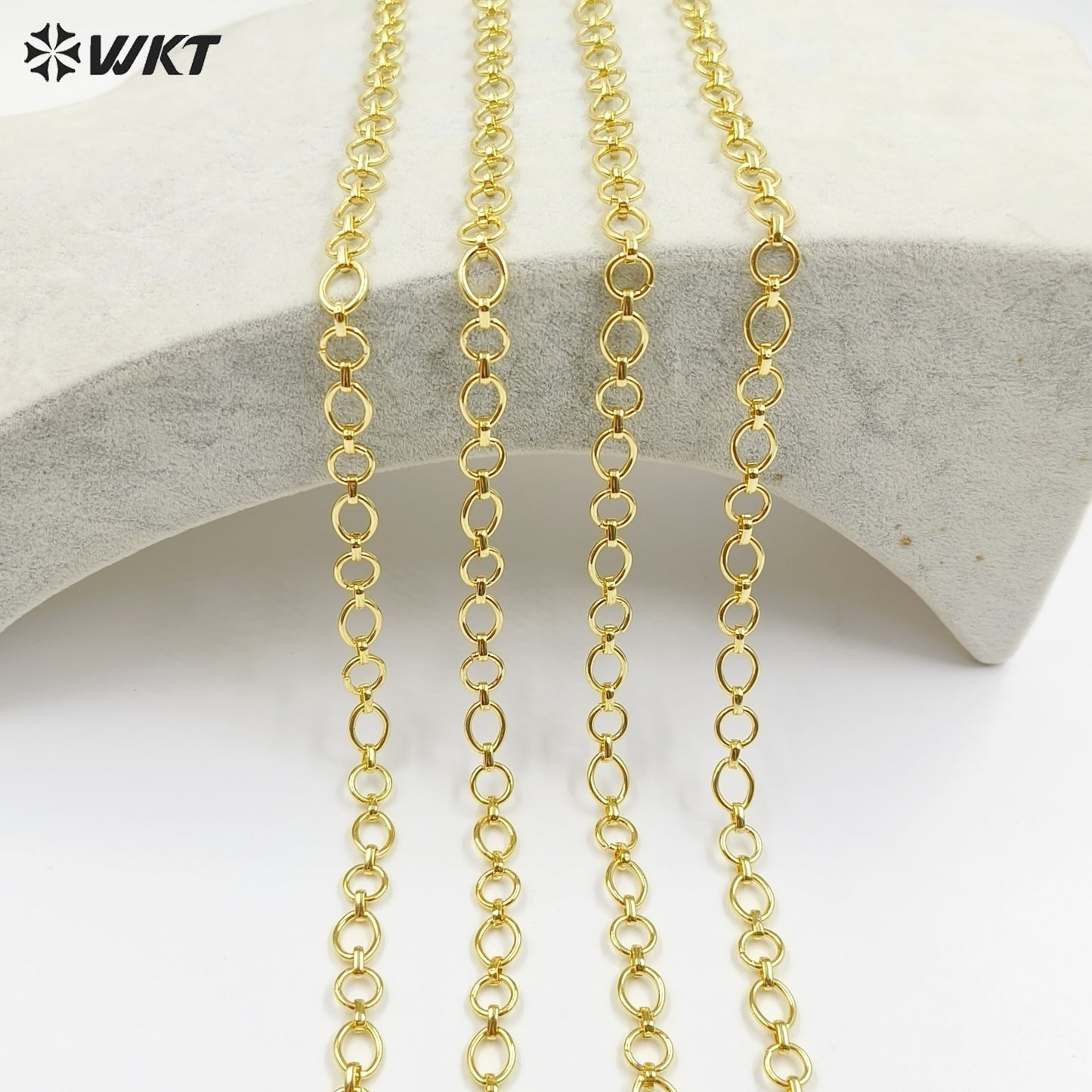 WT-BC252 Hot Style Fashion Resist Tarnished 18K real Gold Plated Big Chunky Link Chain for Necklace