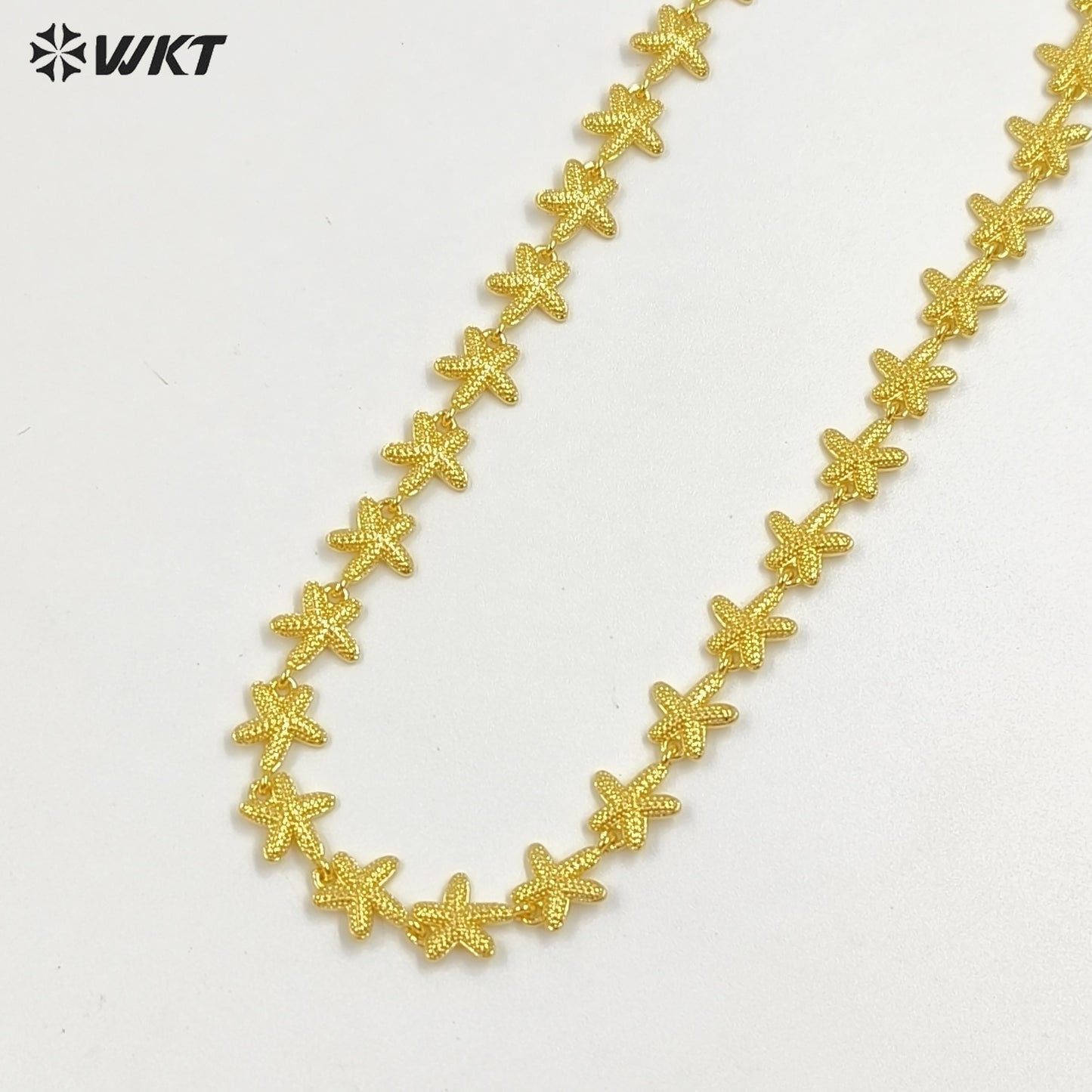 WT-JFN44 Newest Women Romantic Style Metal Yellow Brass Gold Plated Sea Star And Shell Shape Necklace Party Wearing Jewelry