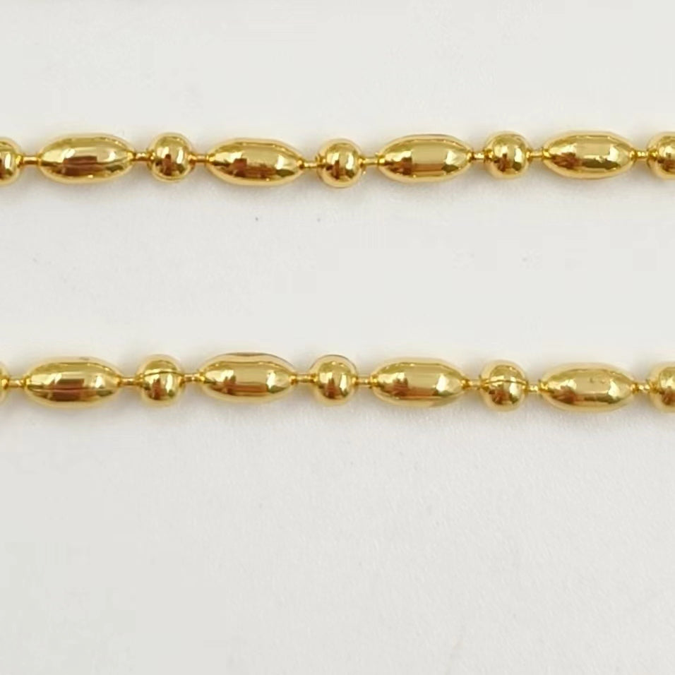 WT-BFN061 Wholesale Newest Design 18k Real Gold Plated Bamboo Beads Resist Tarnishable Metal Jewelry Chain Necklace for Pendants