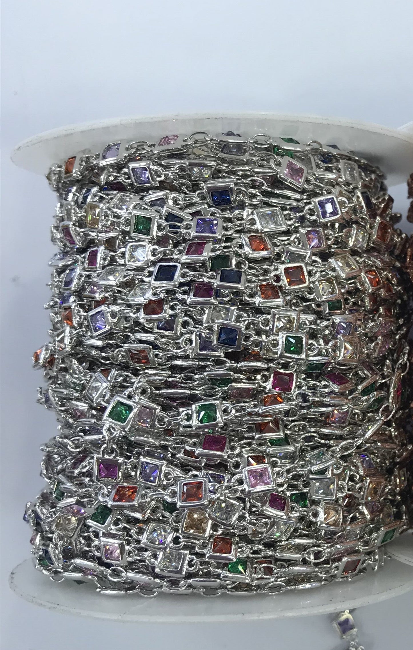 WT-BC130 Wholesale Cubic Zircon Chain Real Gold Plated Chain Resist Tarniahable Fashion Jewelry Making Cubic Zircon Chain