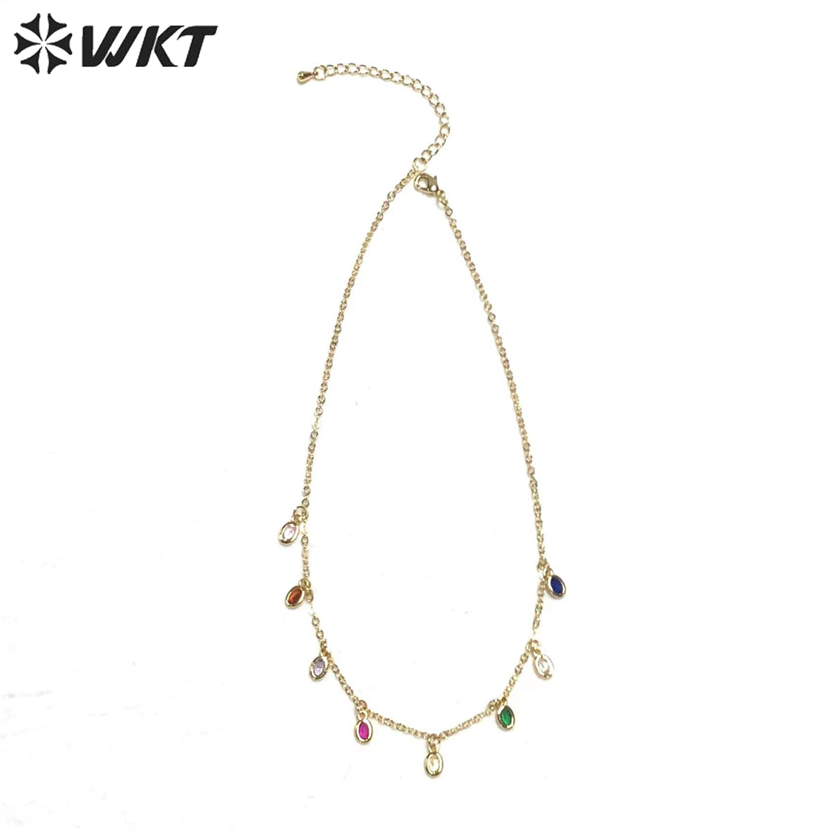 WT-BFN028 WKT Popular Trendy Fashion Sexy Choker Necklace for Women Shiny Cubic Zircon Luxury Necklace Jewelry Gift