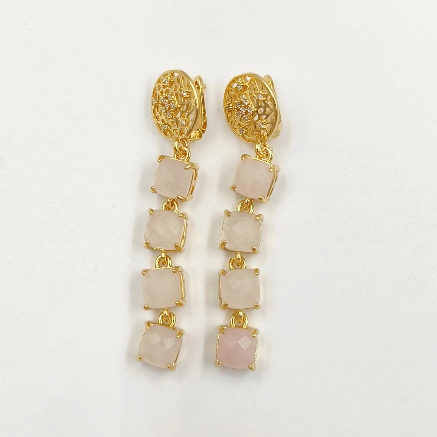 WT-E737 Amazing Colorful Elegant Natural Gemstone Long Charming Earrings Women Pendant Earrings