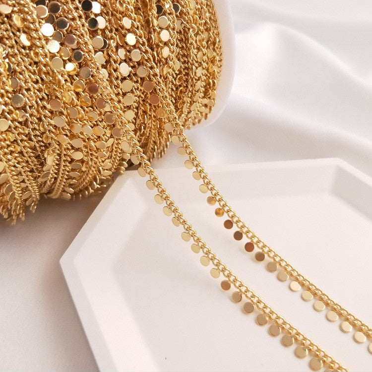 WT-BC220 Hand Made New Arrival Hot Sale18K Gold Plated Yellow Brass Jewelry Chain Sell by Meter for Necklace Bracelet Parts