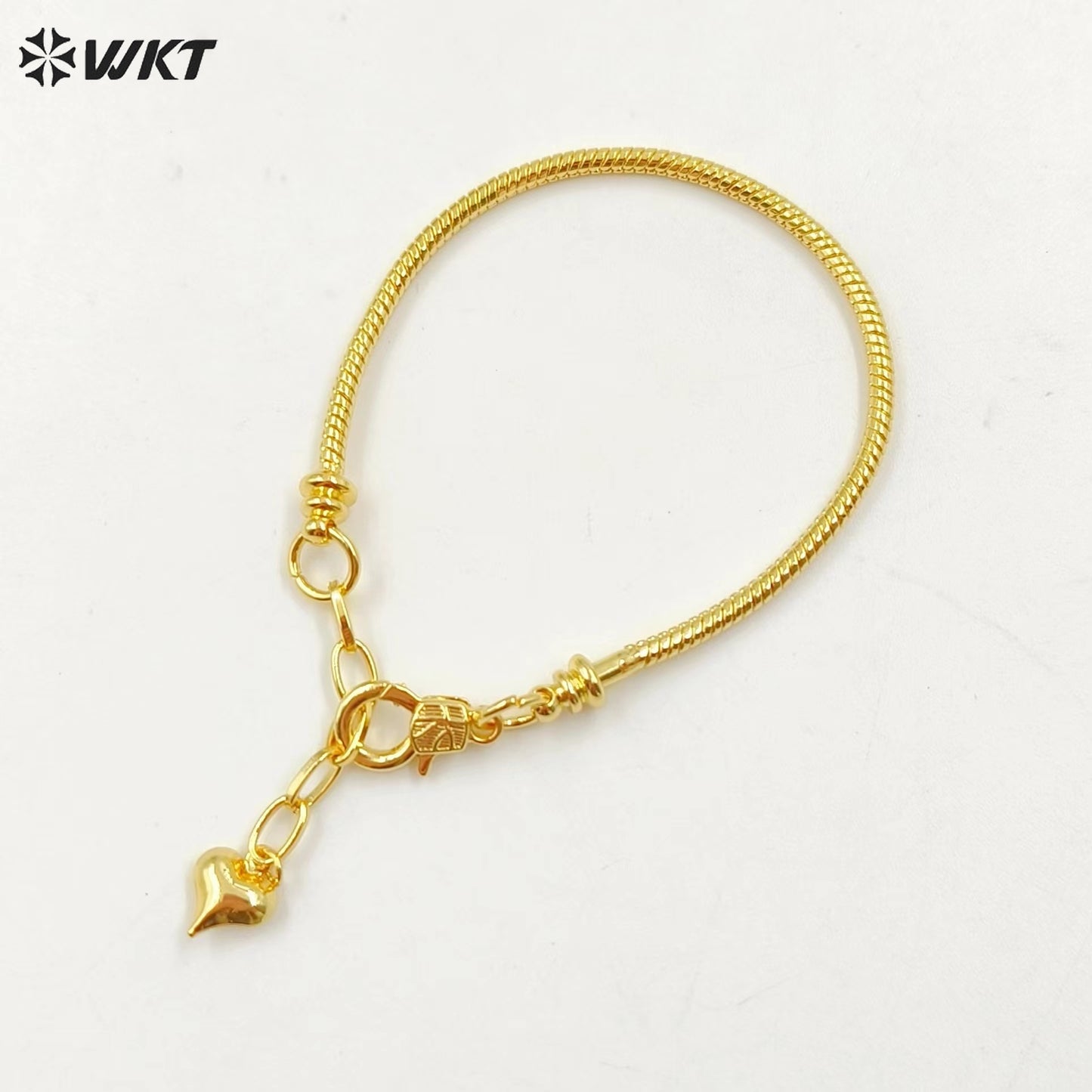 WT-JF344 Wholesale New Gold Plated Snake Chain Soft Metal Charm Bracelets Fashion Jewelry for Women