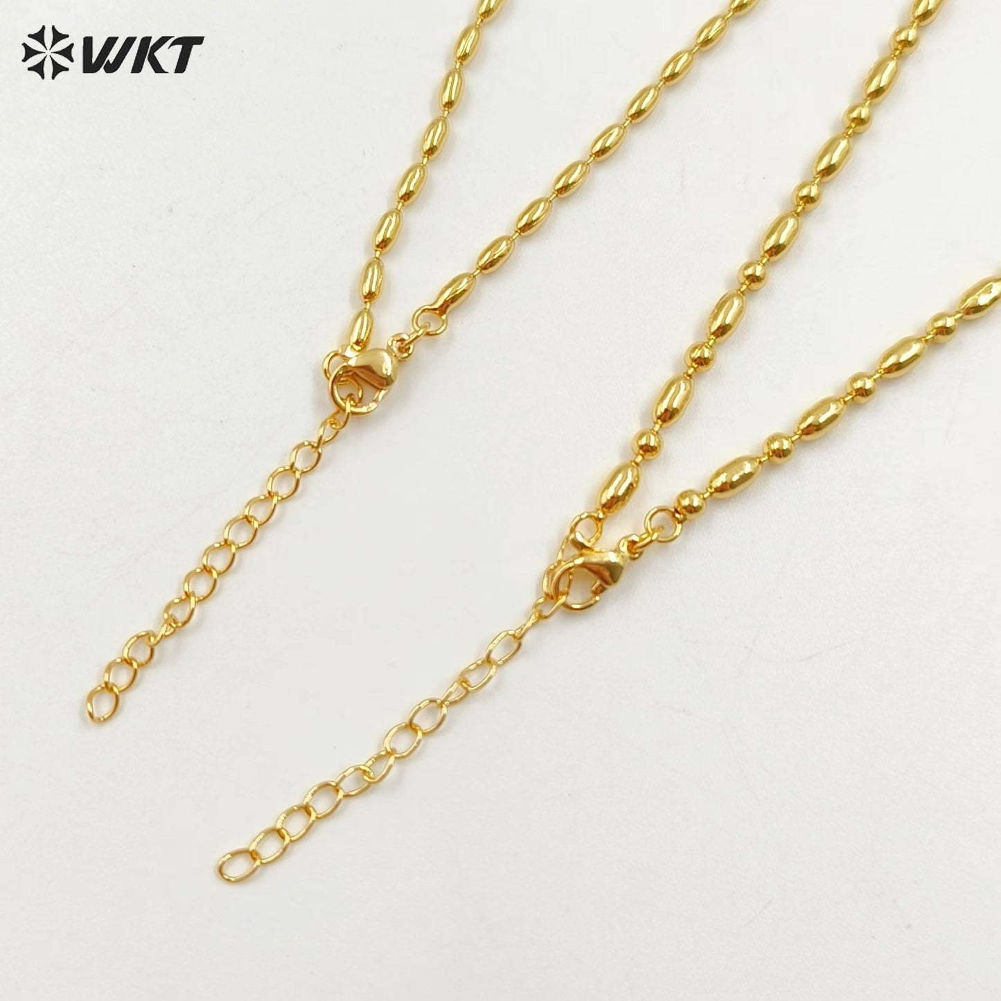 WT-BFN061 Wholesale Newest Design 18k Real Gold Plated Bamboo Beads Resist Tarnishable Metal Jewelry Chain Necklace for Pendants