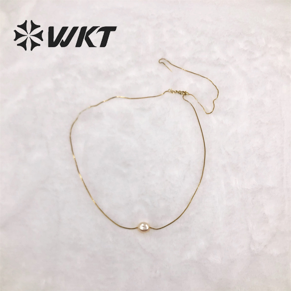 WT-JN163 Baroque Irregular Round Natural Freshwater Pearl Necklaces Black Pearl Necklace Marine Life Charms for Wedding Jewelry