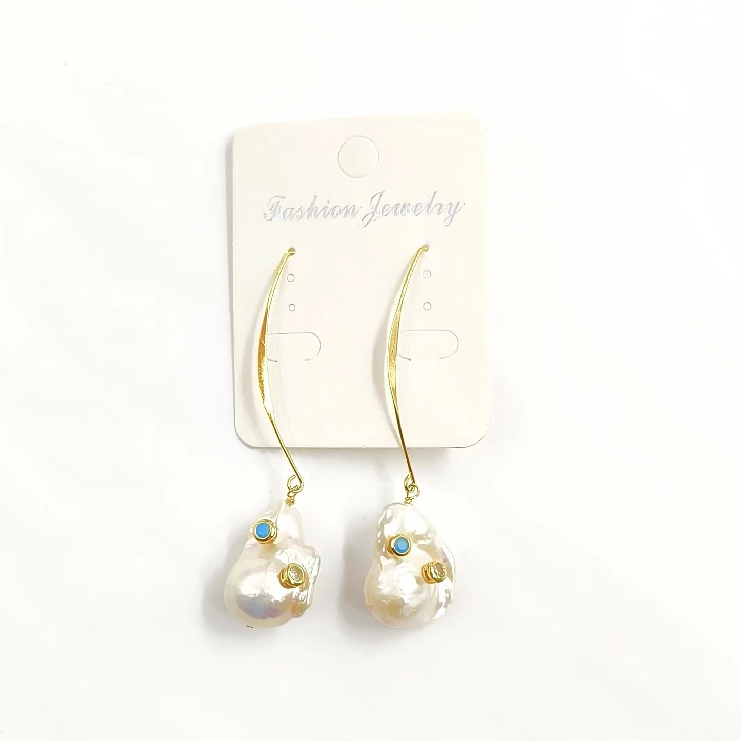 WT-E527 New Arrival Fashion Vintage Trendy Gift for Women Baroque Pearl Powders Are Available Stone Stallite Quartz Earring