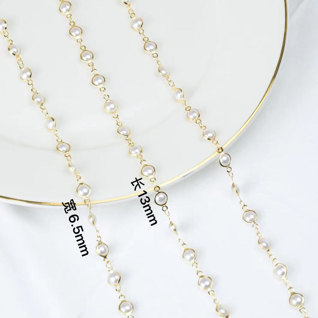WT-RBC220 Amazing Unique Artificial Pearl Beads Jewelry Chain Women DIY Handmade Round Beads Necklace Chain in 5 Meters
