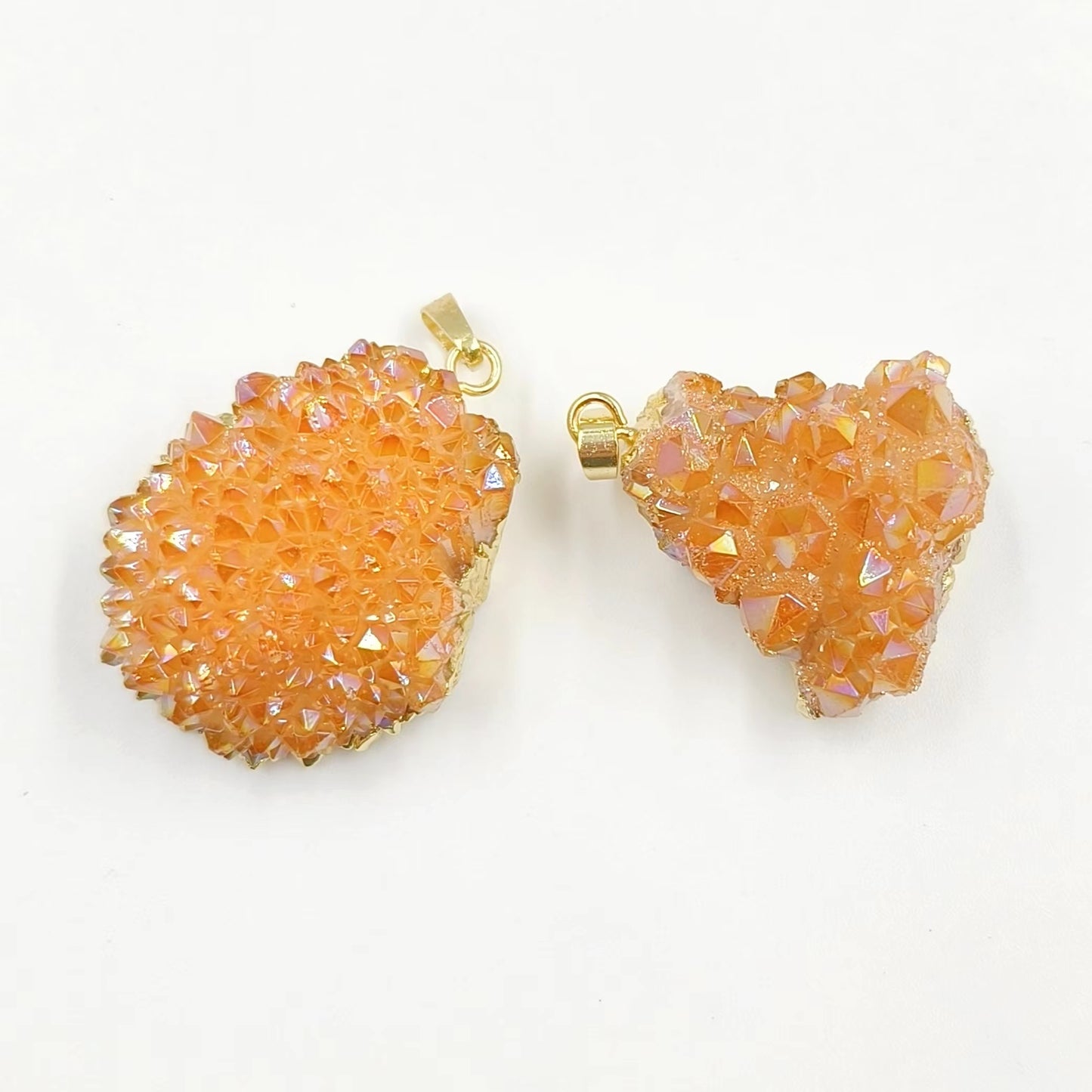 WT-P1917 New Precious Lovely Natural Aura Cluster Quartz White Crystal Colorful Amazonite Stone Pendants