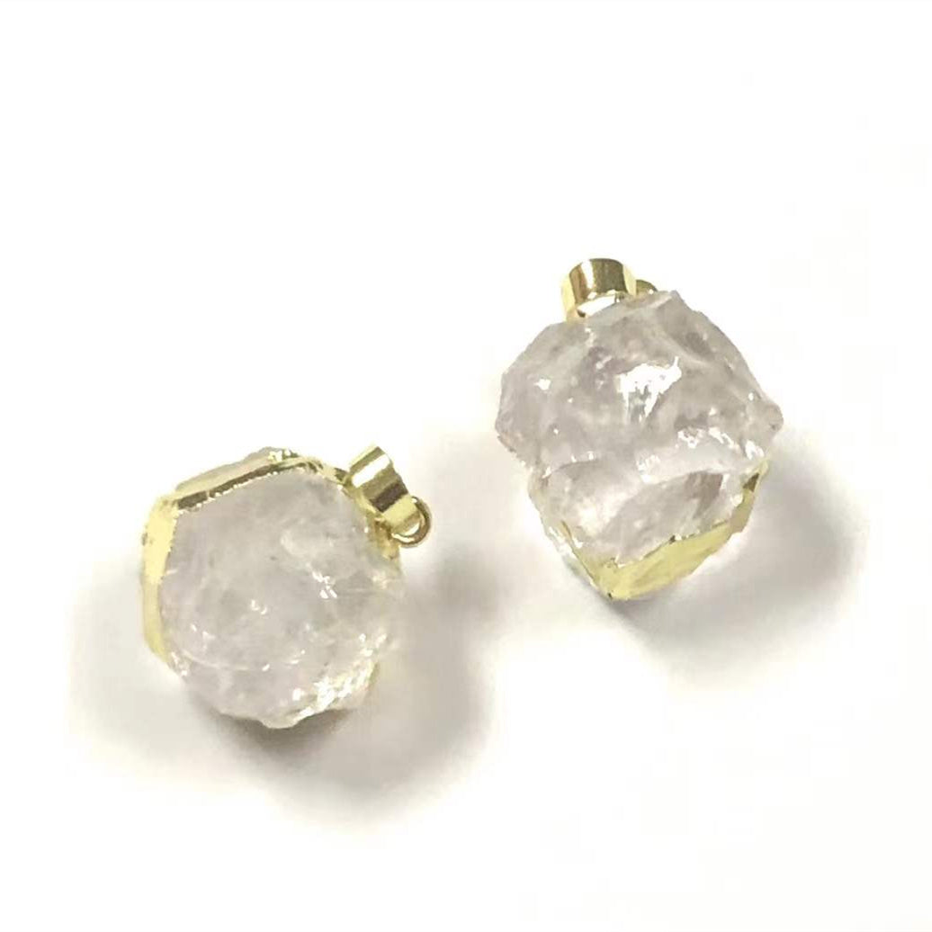 WT-P1775 Shiny Rock Style Round Natural Stones Rose Crystal Pendants Indian Agate Pendants Raw Crystal Pendant Lady Jewelry