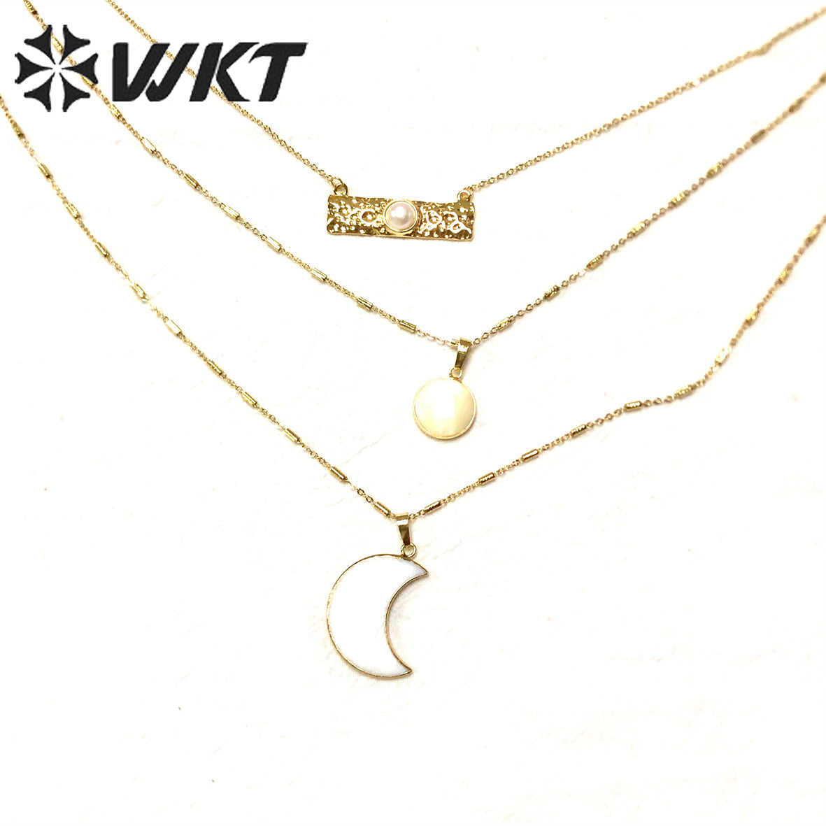 WT-N1327 Wonderful Jewelry Stone with Natural Fresh Shell and While Pearl Pendants Lovely Necklace for Girl As a Gift