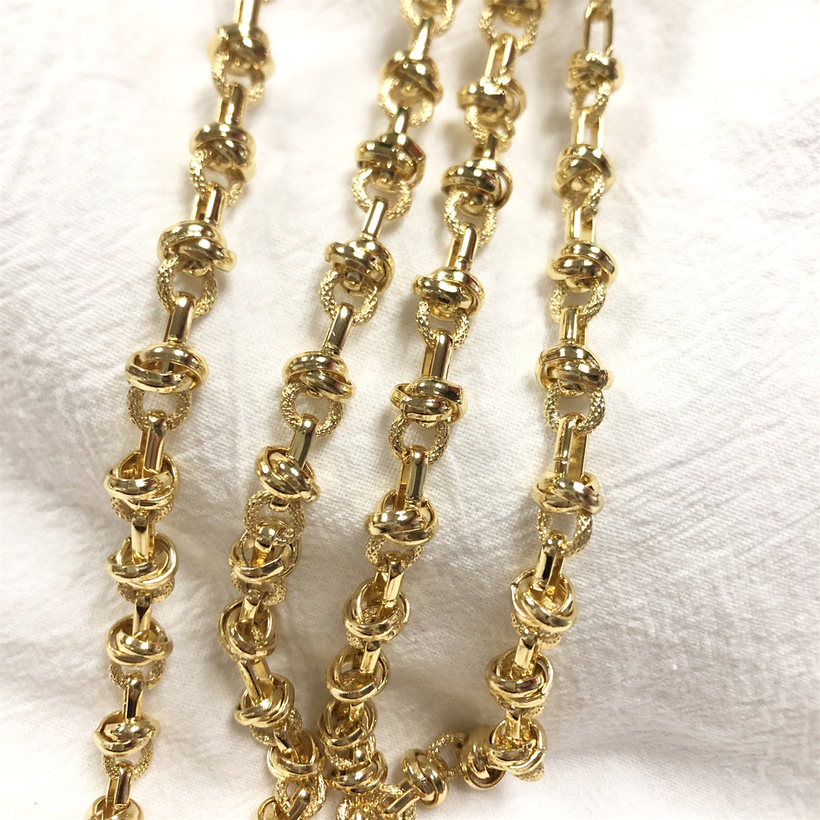 WT-BC175 Newest 18k Real Gold Plated Zinc Alloy Knotted Shape Twisted DIY Chain for Bracelet and Necklace Chain Women Chain