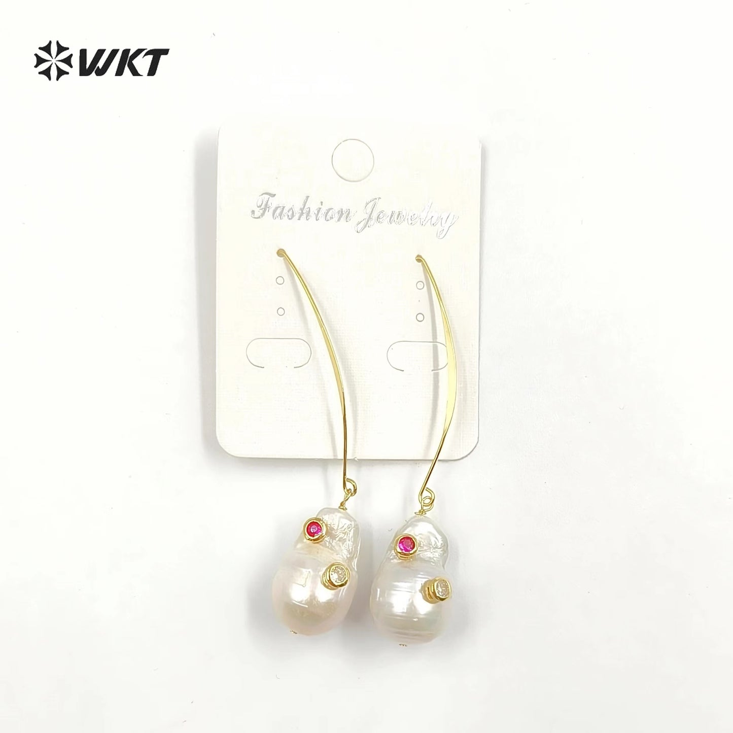 WT-E527 New Arrival Fashion Vintage Trendy Gift for Women Baroque Pearl Powders Are Available Stone Stallite Quartz Earring