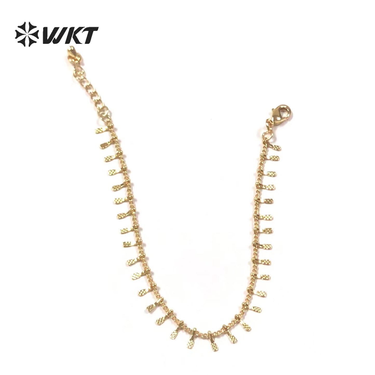WT-JF336 WKT Amazing Exquisite Gold Plated Brass Mini Leaf Bracelets Lady Wrist Bracelet Jewelry Lobster Clasp