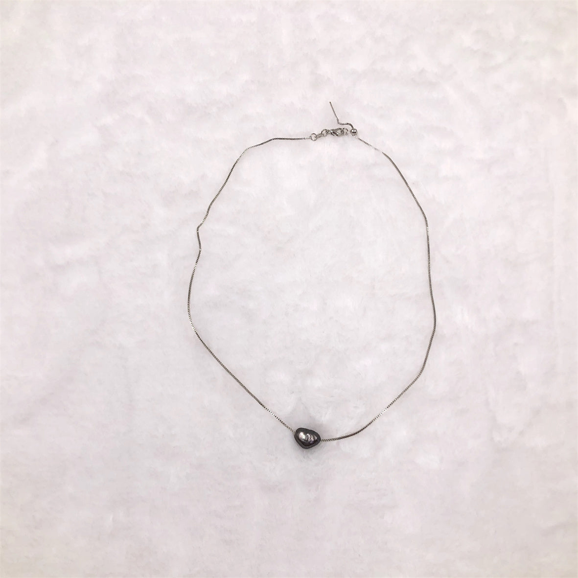 WT-JN163 Baroque Irregular Round Natural Freshwater Pearl Necklaces Black Pearl Necklace Marine Life Charms for Wedding Jewelry