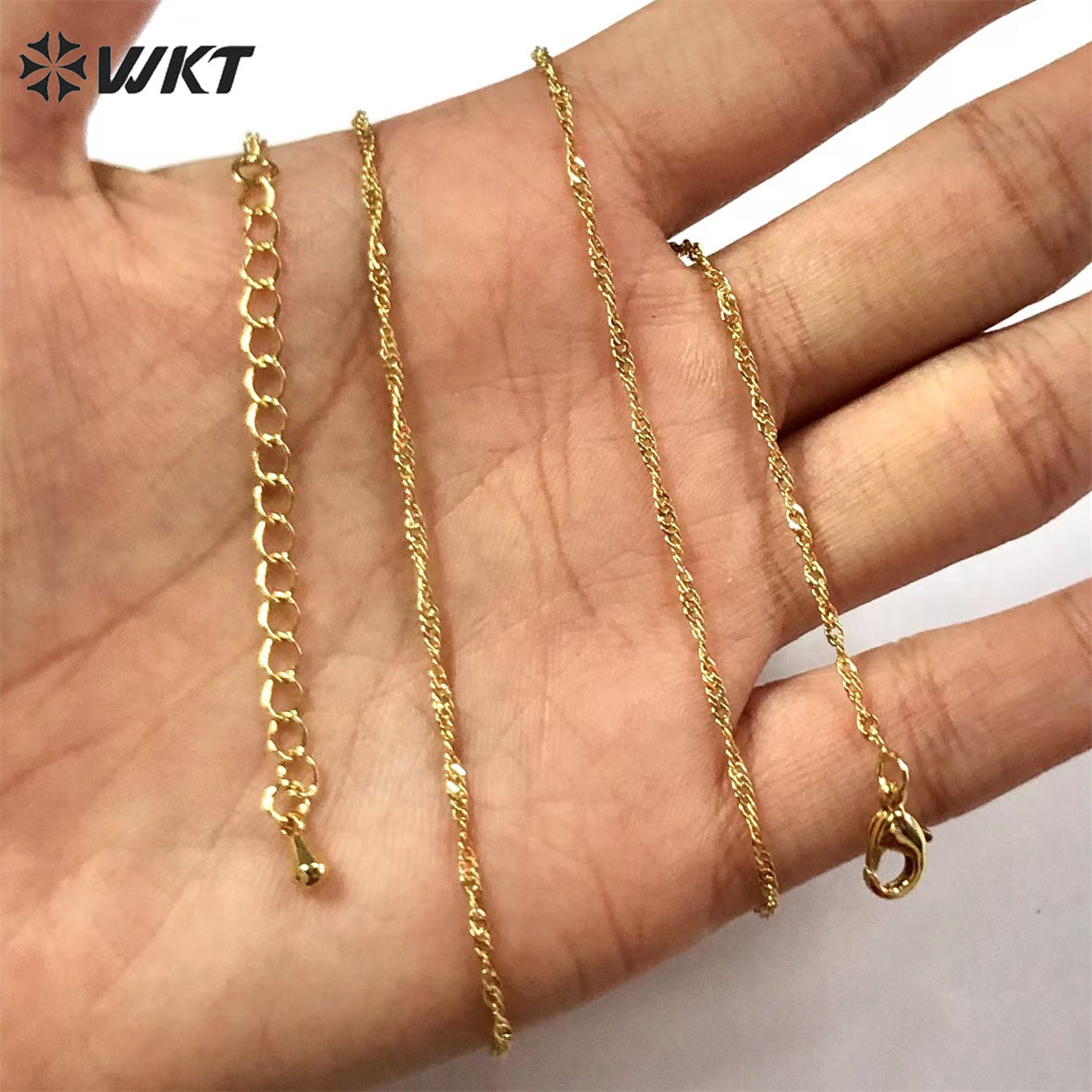 WT-BFN040 Fashion Women Gold Chain with 18k Gold Plated Brass Chain for Gifts and Party Crab Claws Link Chain