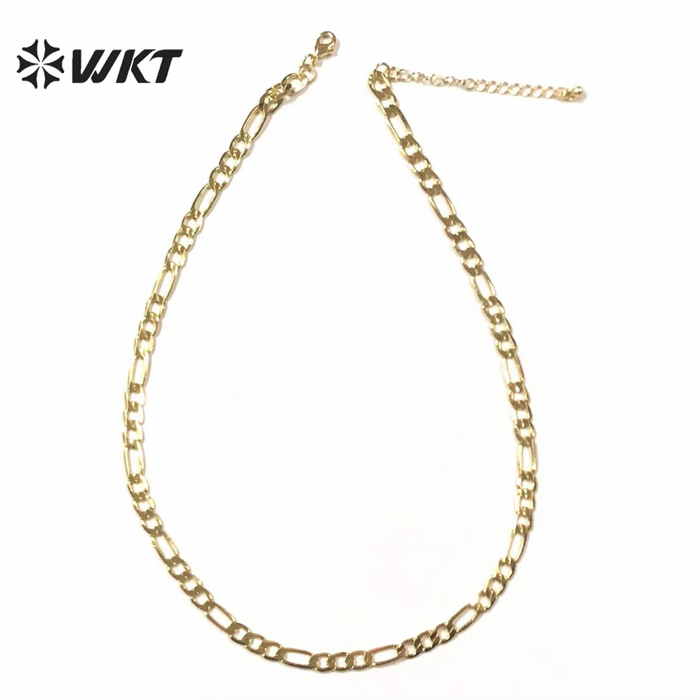 WT-BFN029 WKT Wholesale Trendy Fashion Choker Necklace Women Necklace Jewelry Accessory Gift 18/24/30 Inch Yellow Brass Chains