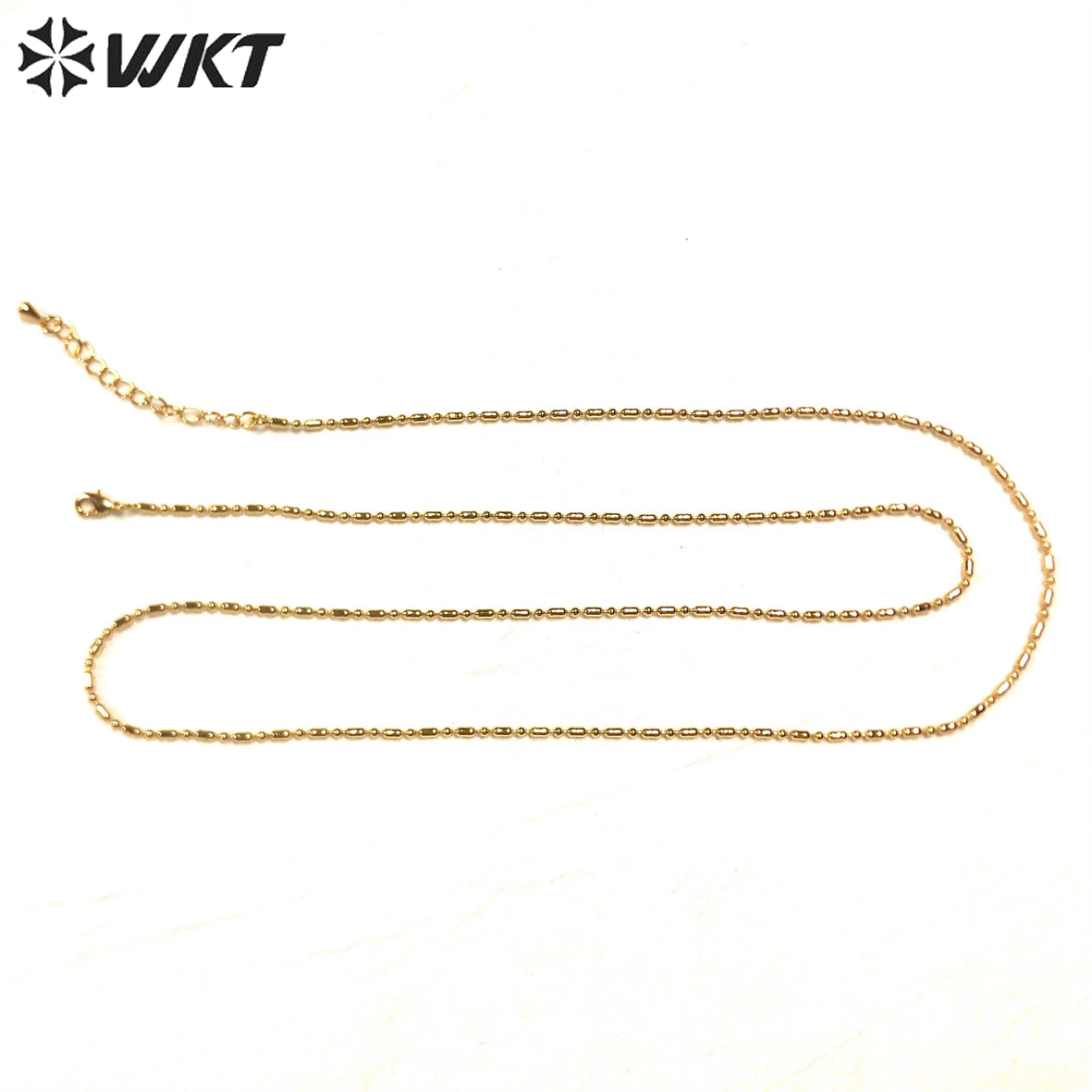 WT-BFN027 Cool Long Double Layer Wearing Gold Plated Yellow Brass Vine Chain Necklace Chains High Quality Jewelry Accessories