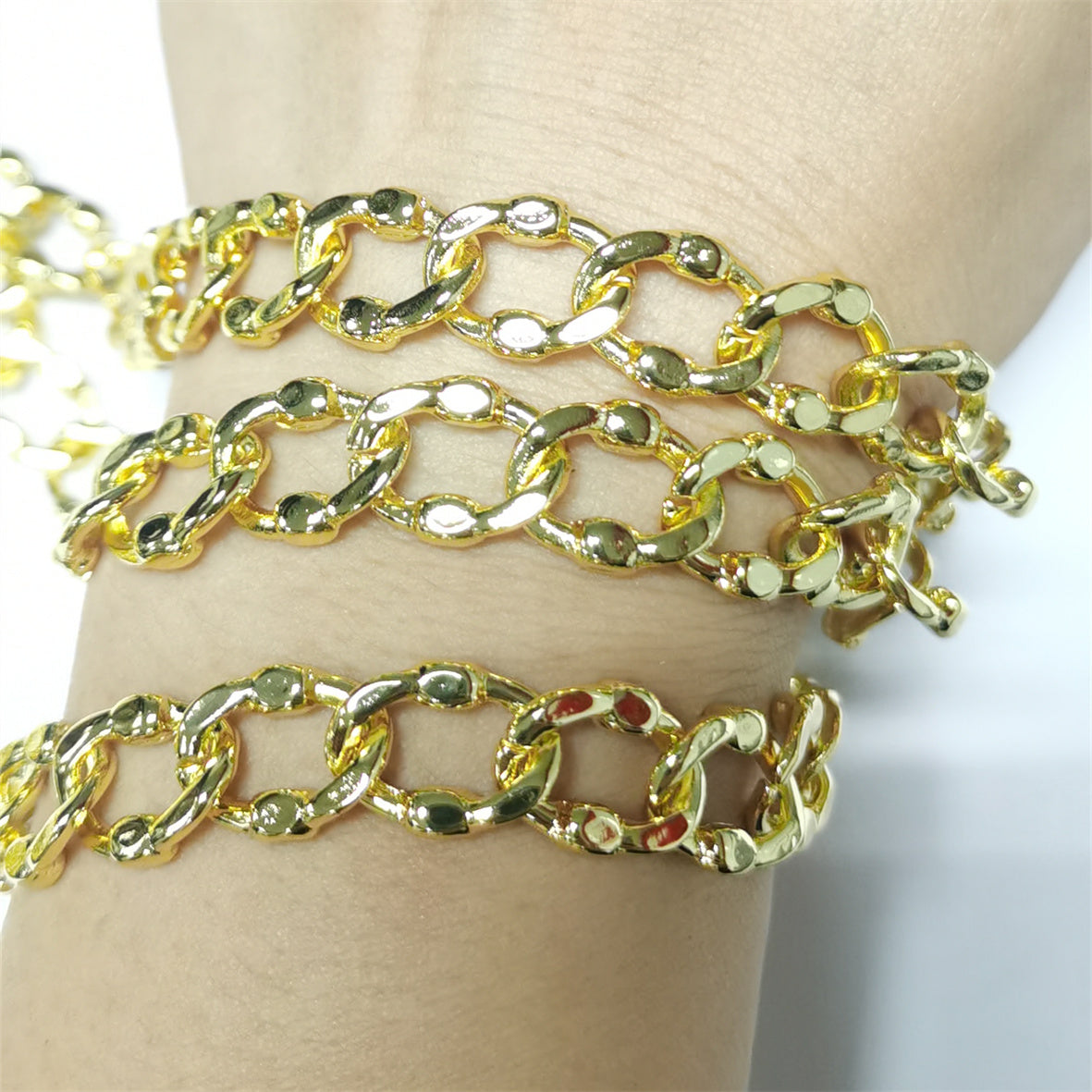 WT-BC170 Fashion Special Design Punk Shiny 18k Real Gold Plated Brass Chain for Women Jewelry Accessories Chain