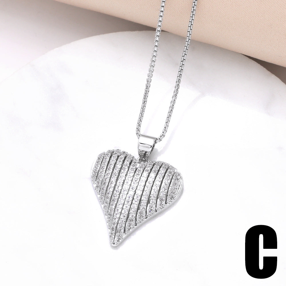 WT-MN996 WKT Elegant Design Fashionable Hot Sale Heart Shape 18k Gold Plated Zircon Female Necklace for Party Gift Celebration