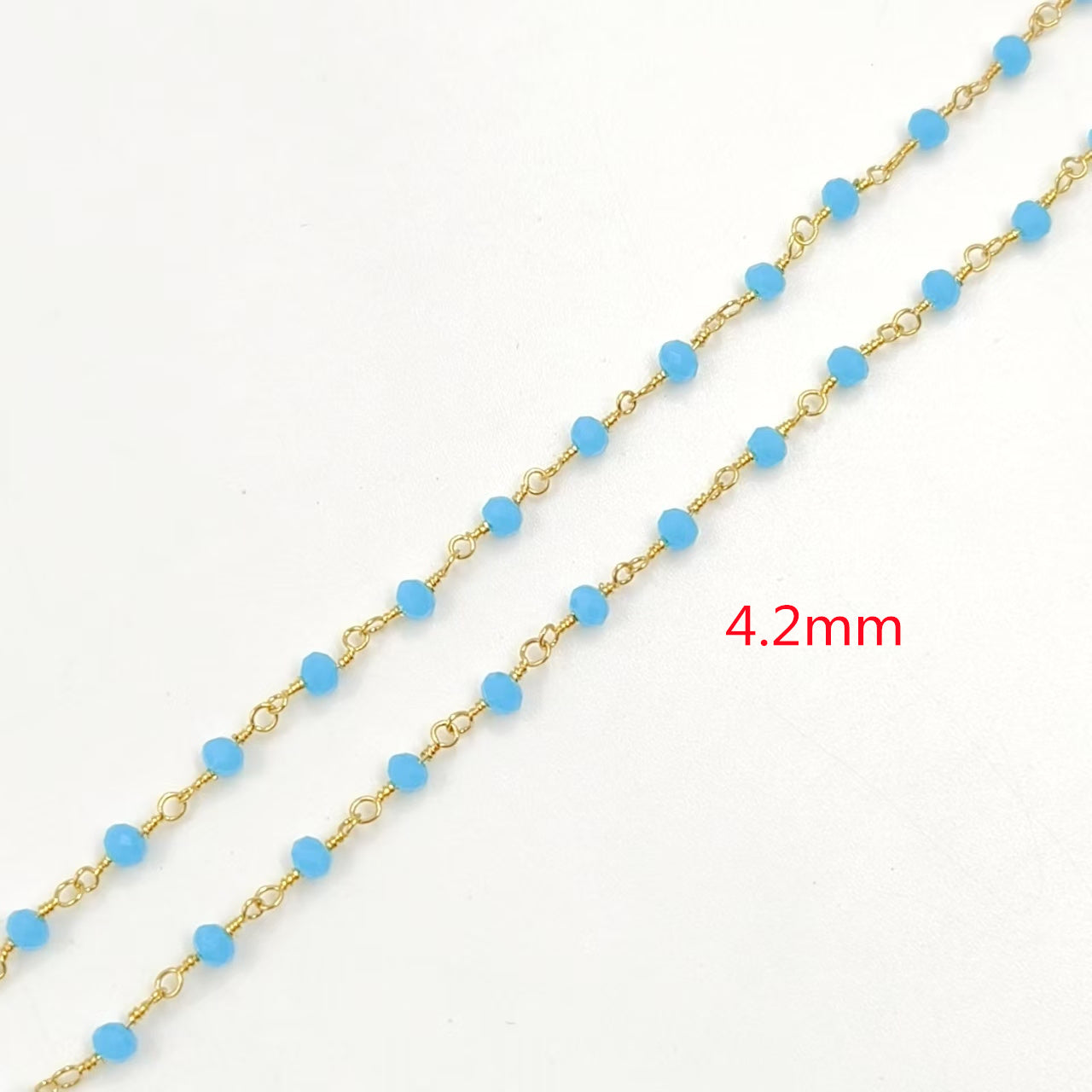 WT-BFN042 Wholesale 3mm Faceted Natural Gemstone Beads Necklace 16inch Long Resist Tarnishable Chain Necklace in 18k Gold Plated