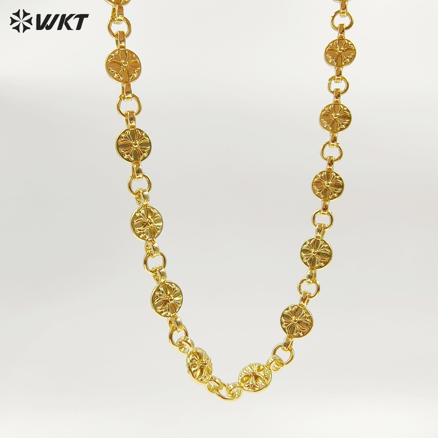WT-BC250 Amazing Fashion Chunky Unique Handmade Connect 18k Real Gold Plated Chain Accessory for Jewelry Design