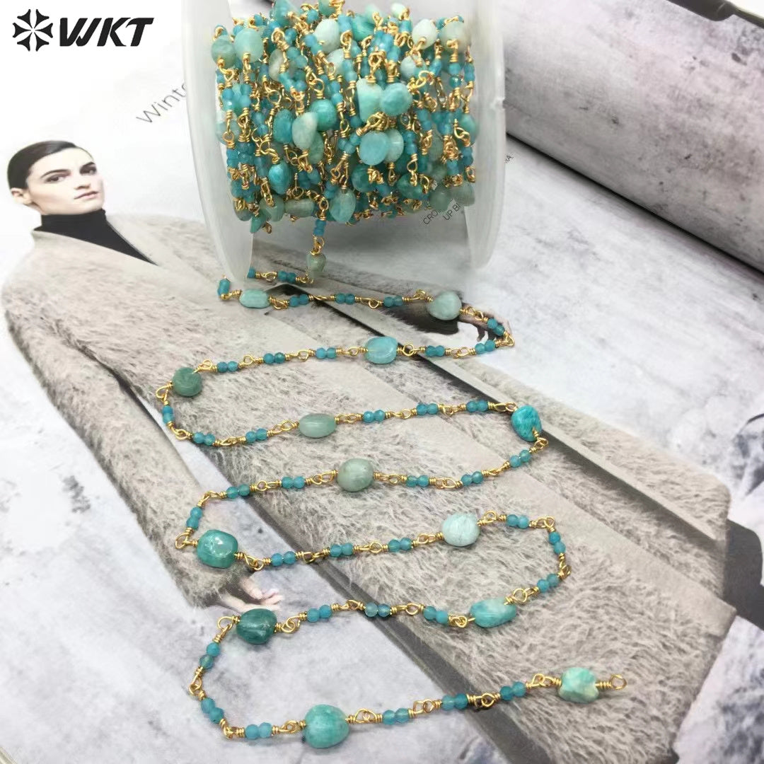 WT-RBC241 Newest Hand Make Natural Strand Stone Beads Rosary Jewelry Chain for Necklace Finding DIY