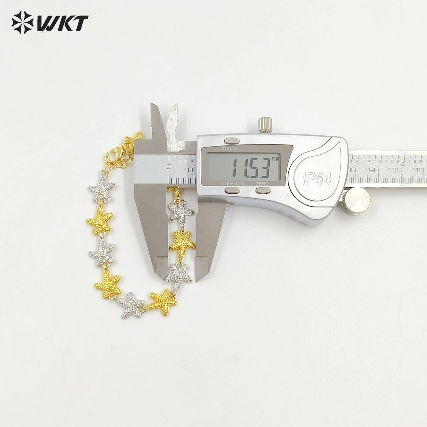 WT-JF367 Fashion Yellow Brass Gold And Silver Plated Starfish Shape Shell Element Lovely Bracelets For Ladies Daily Jewelry