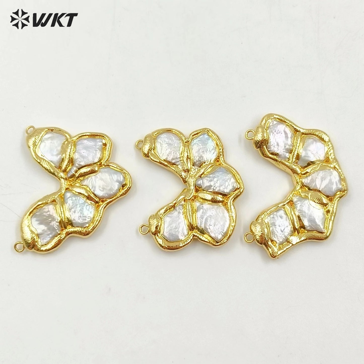 WT-JP362 WKT Exclusive Design Gorgeous Europe Fashion Handmade Gold Plated Natural Pearl Statement Pendants