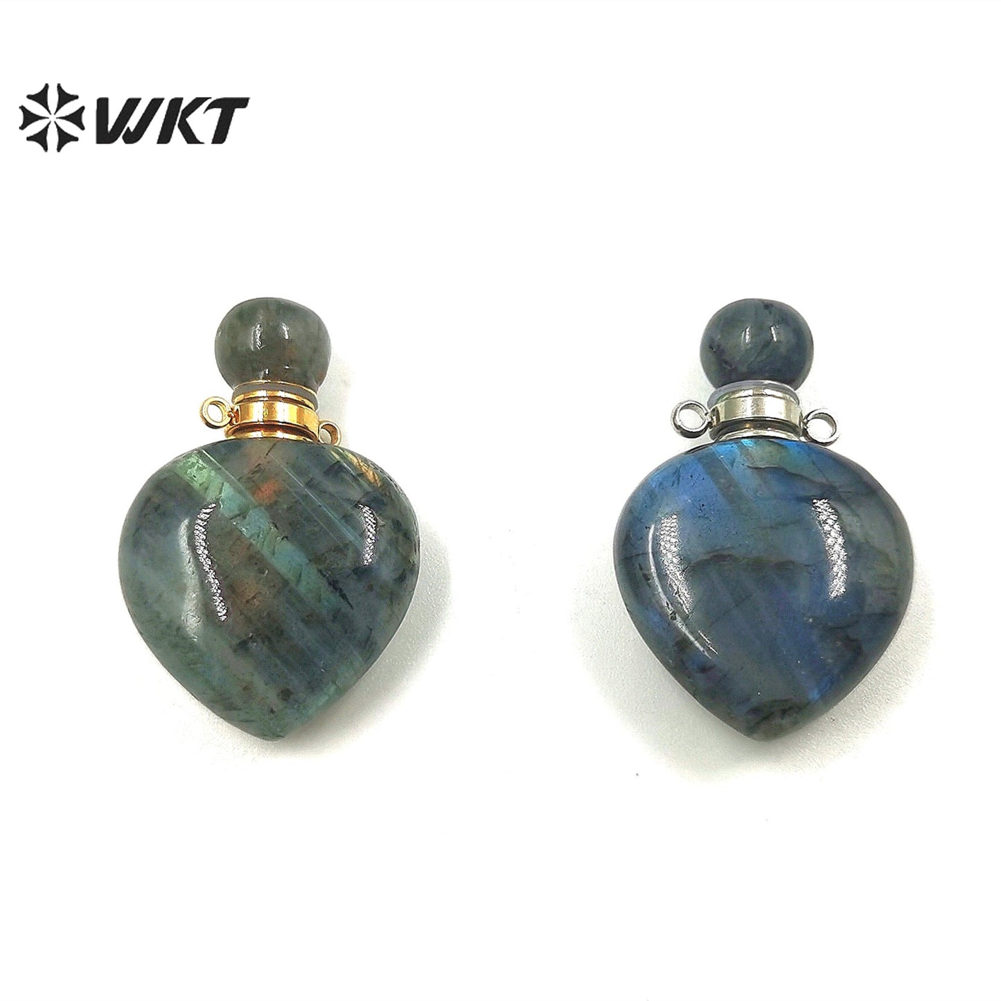 WT-P1796 Charming Pattern Labradorite Pendant Love Perfume Bottle Pendant Women Jewelry Accessories DIY Natural Stone Pendant