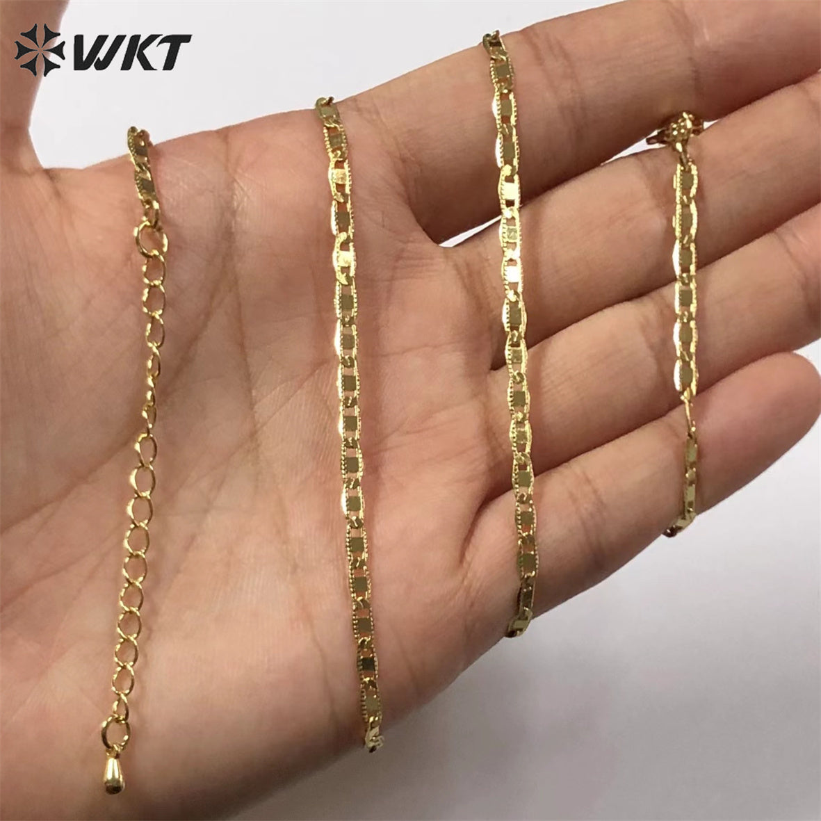 WT-BFN036 Best Sell Yellow Brass Chain with 18k Gold Plated Chain High Quality Chain Necklace for Jewelry Finding