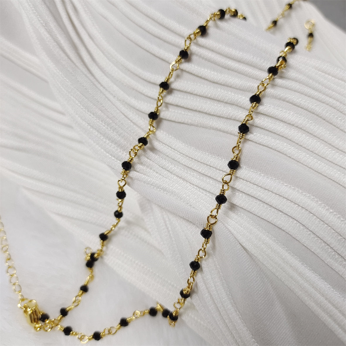 WT-BFN019 Wholesale Fashion Colorful Natural Stone Beads Rosary Chain Cute Double Hook Necklace Jewelry for Women Birthday Gift