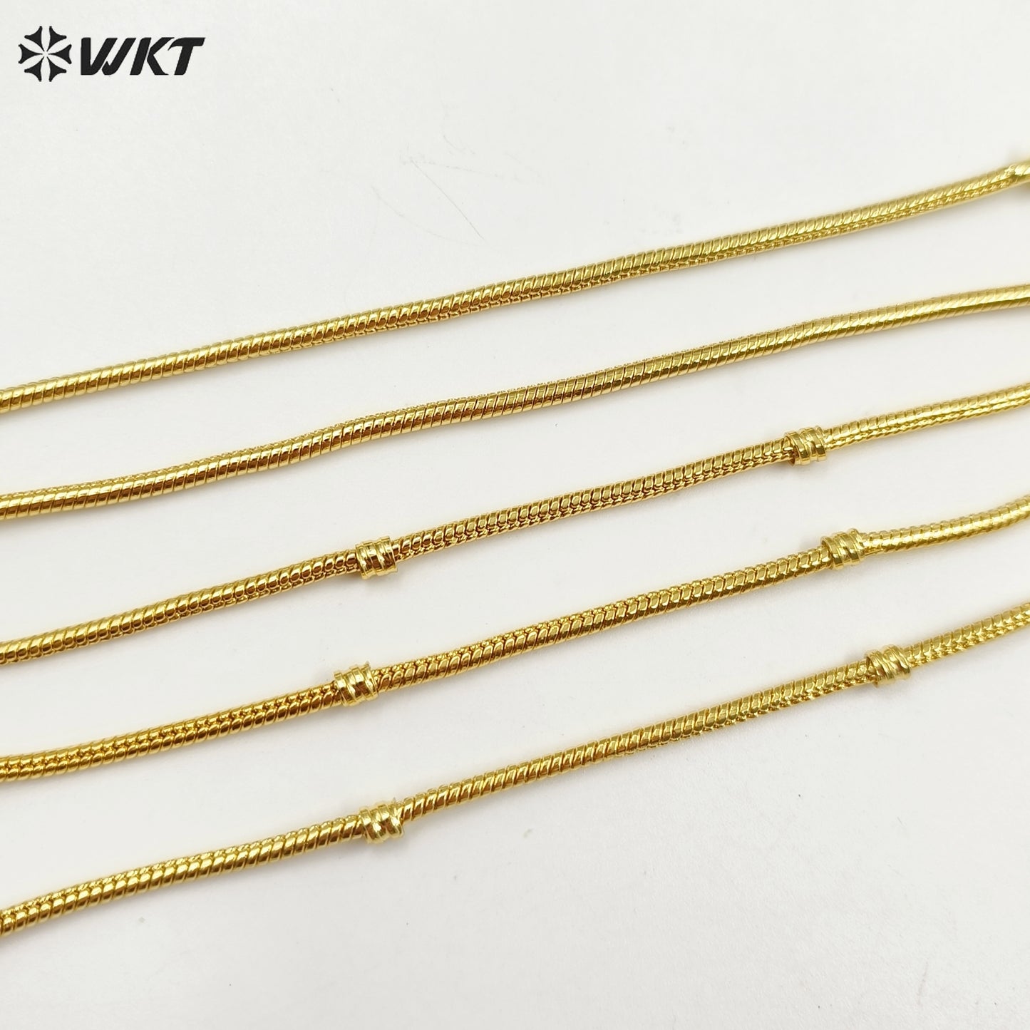 WT-JF344 Wholesale New Gold Plated Snake Chain Soft Metal Charm Bracelets Fashion Jewelry for Women