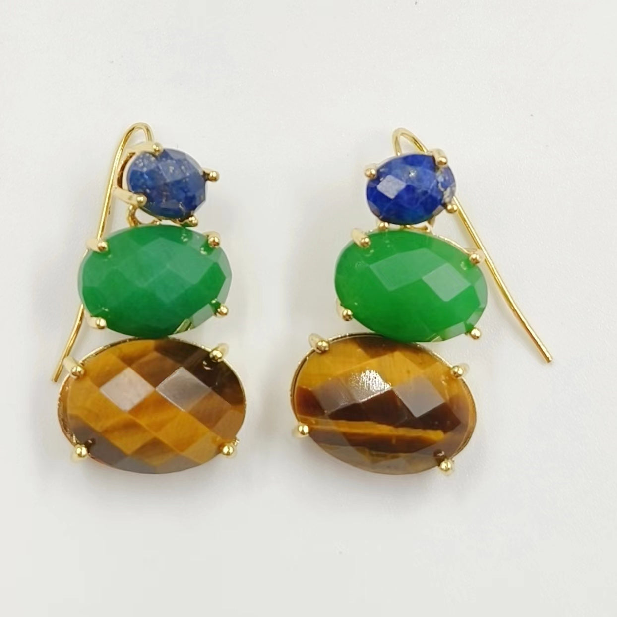 WT-E736 Amazing Colorful Elegant Natural Gemstone Long Charming in Drop Earrings Women Pendant Earrings