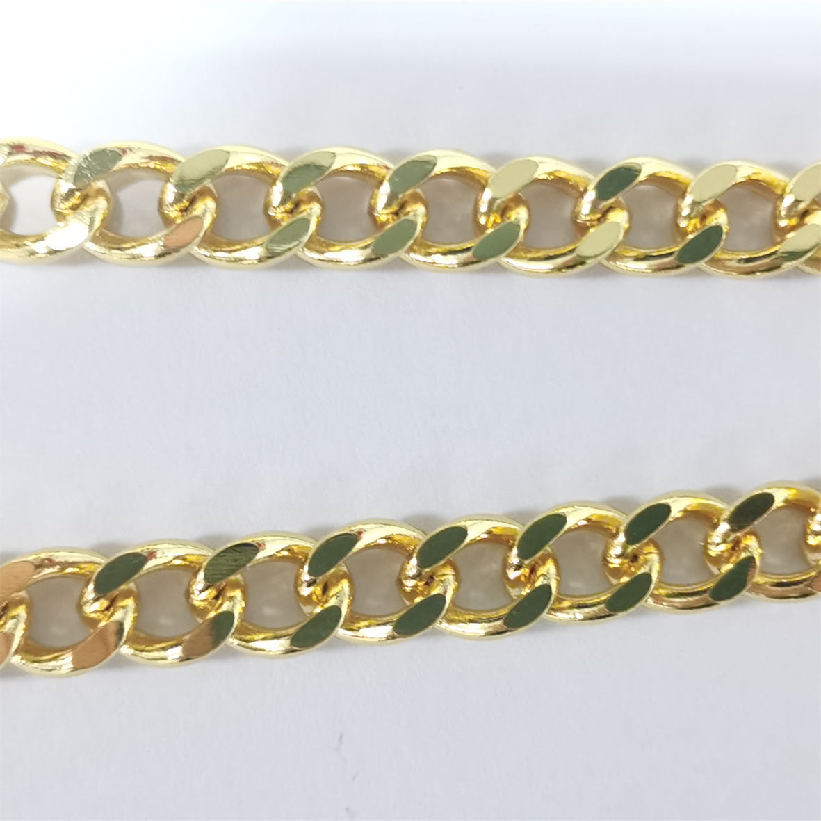 WT-BC169 Wholesale Fashion 18k Real Gold Plated Bright Shiny Circular Shape Long Link for Jewelry Necklace Bangle Cuba Chain