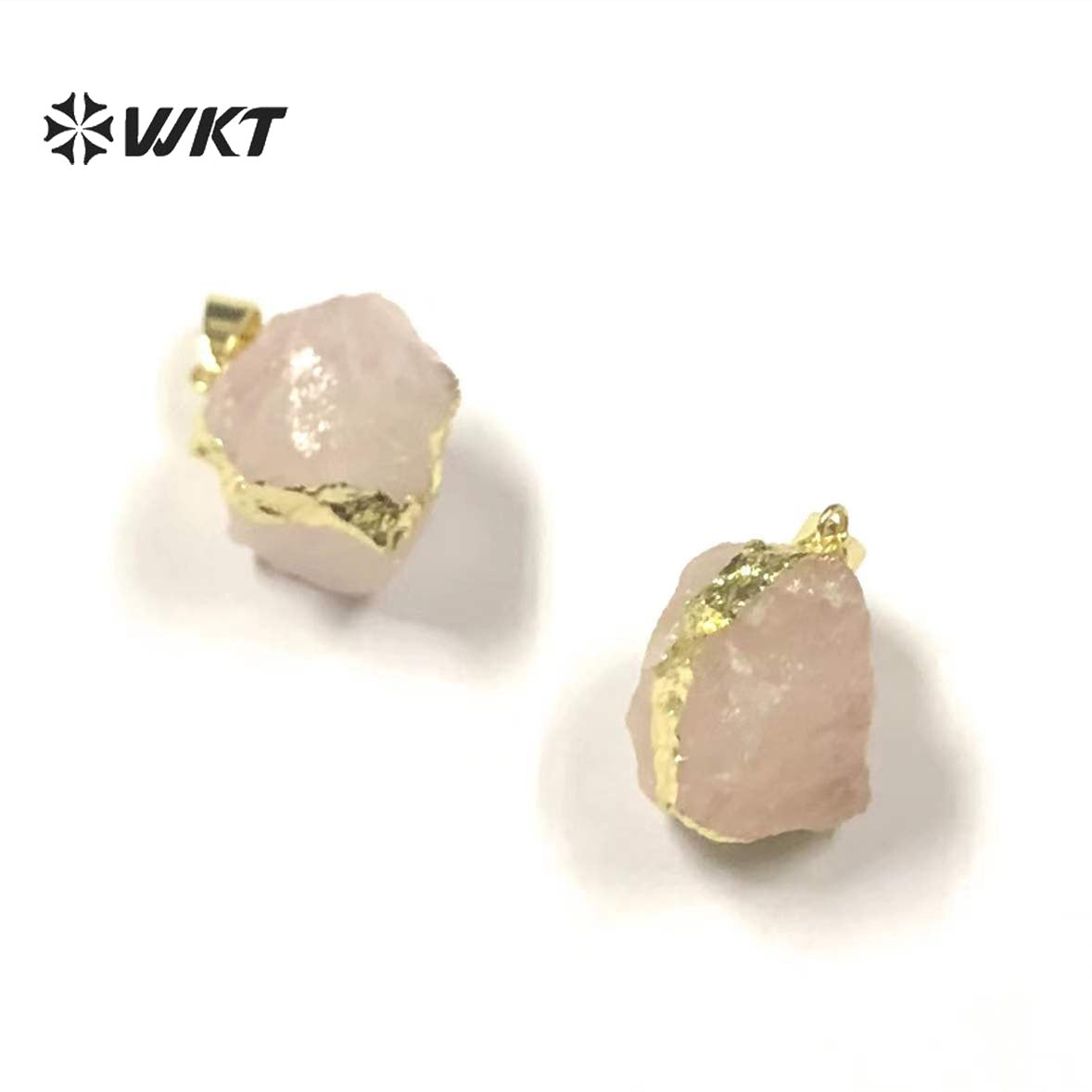 WT-P1775 Shiny Rock Style Round Natural Stones Rose Crystal Pendants Indian Agate Pendants Raw Crystal Pendant Lady Jewelry