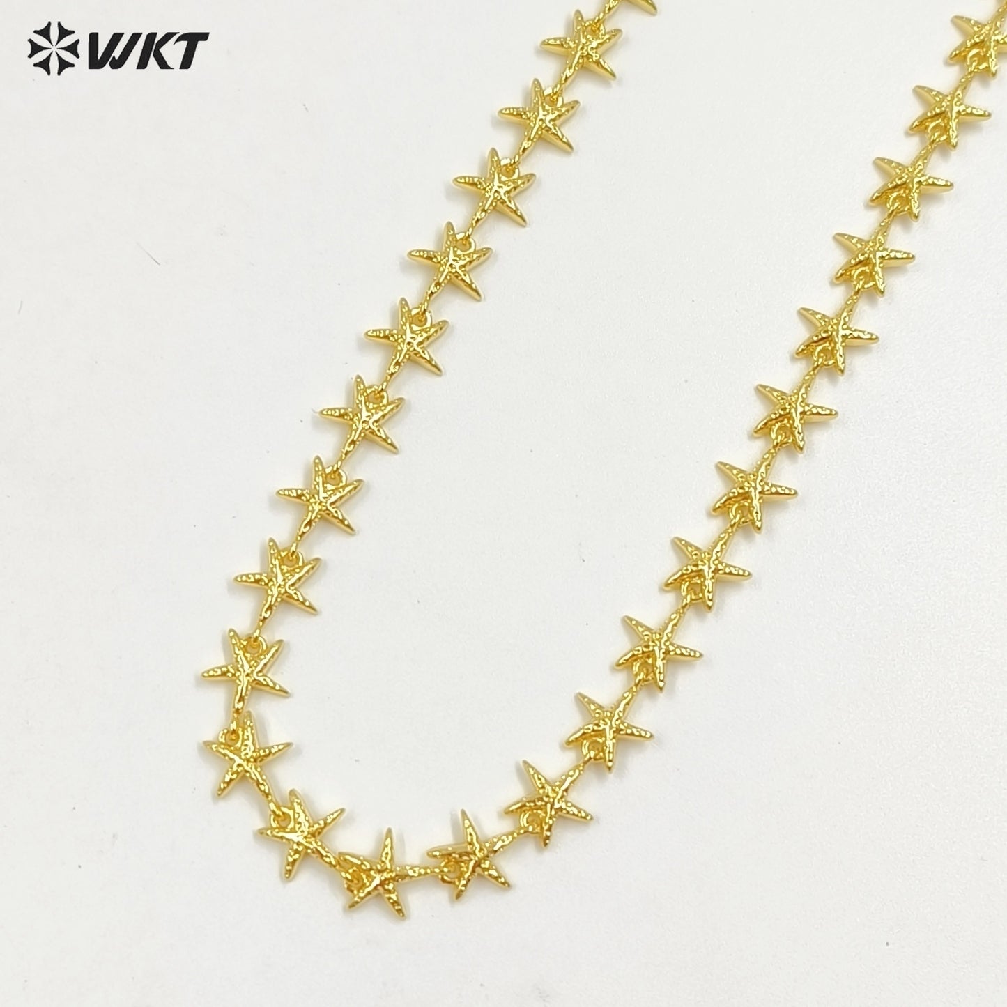 WT-JFN44 Newest Women Romantic Style Metal Yellow Brass Gold Plated Sea Star And Shell Shape Necklace Party Wearing Jewelry