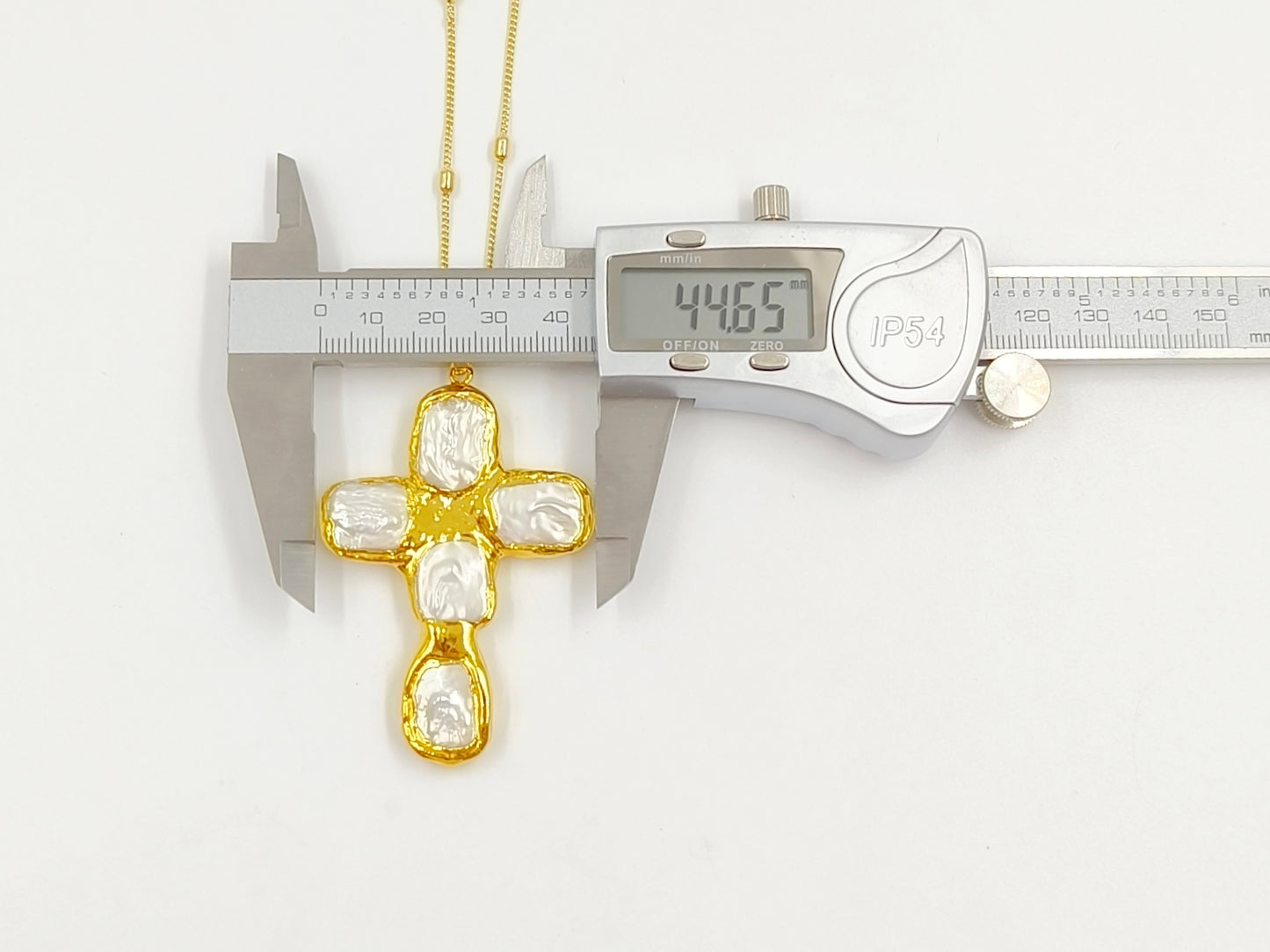 WT-JP420 New Sales Square Natural Freshwater Pearls Back Full Gold Plated Cross Shape Pendant For Jewelry DIY Accessories