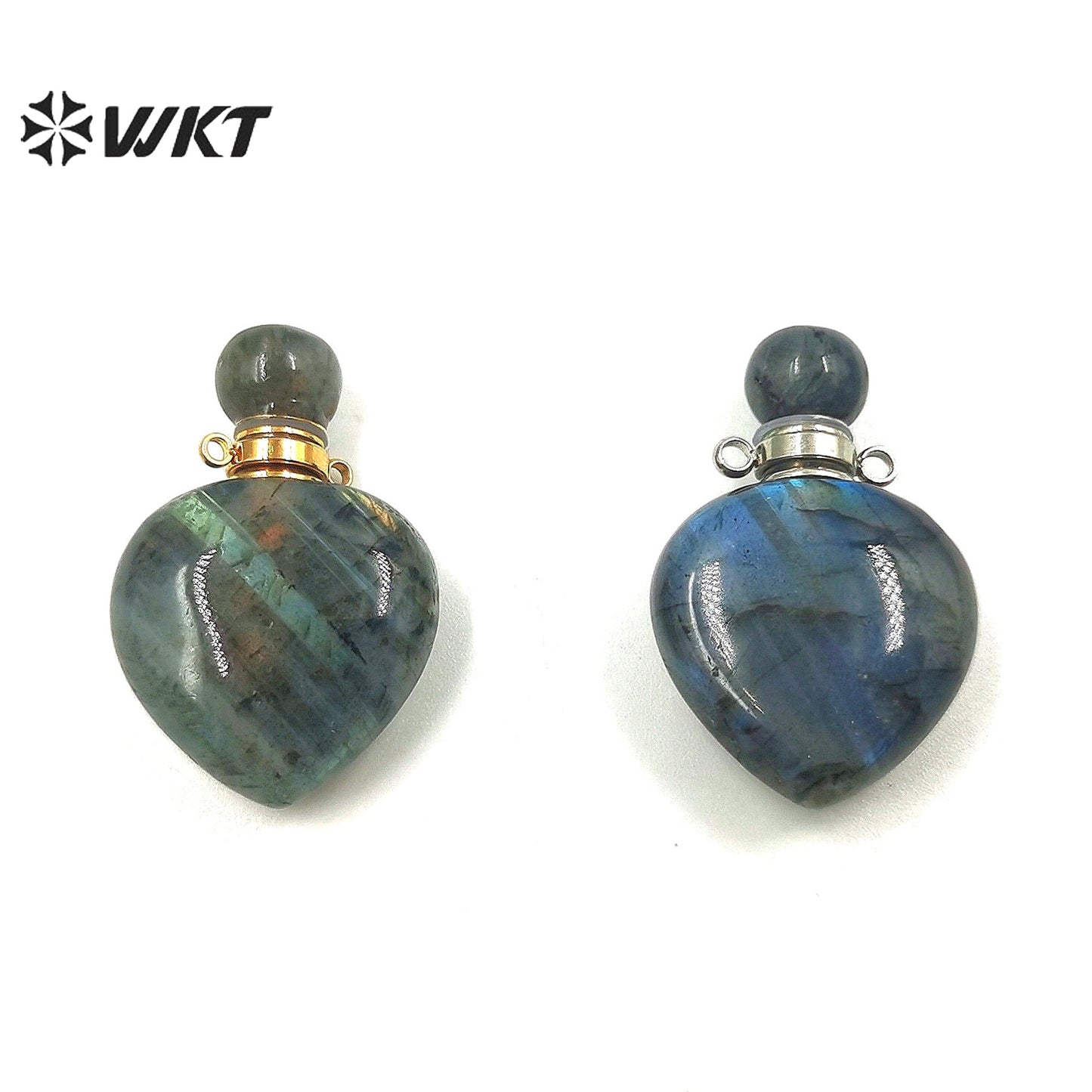 WT-P1796 Charming Pattern Labradorite Pendant Love Perfume Bottle Pendant Women Jewelry Accessories DIY Natural Stone Pendant