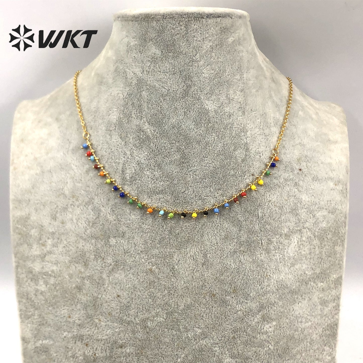 WT-N1359 WKT Newest Colorful Beaded Choker Resin Beads Necklaces Women Bohemia 2022 Fashion Jewelry Charm Necklace Female Gift