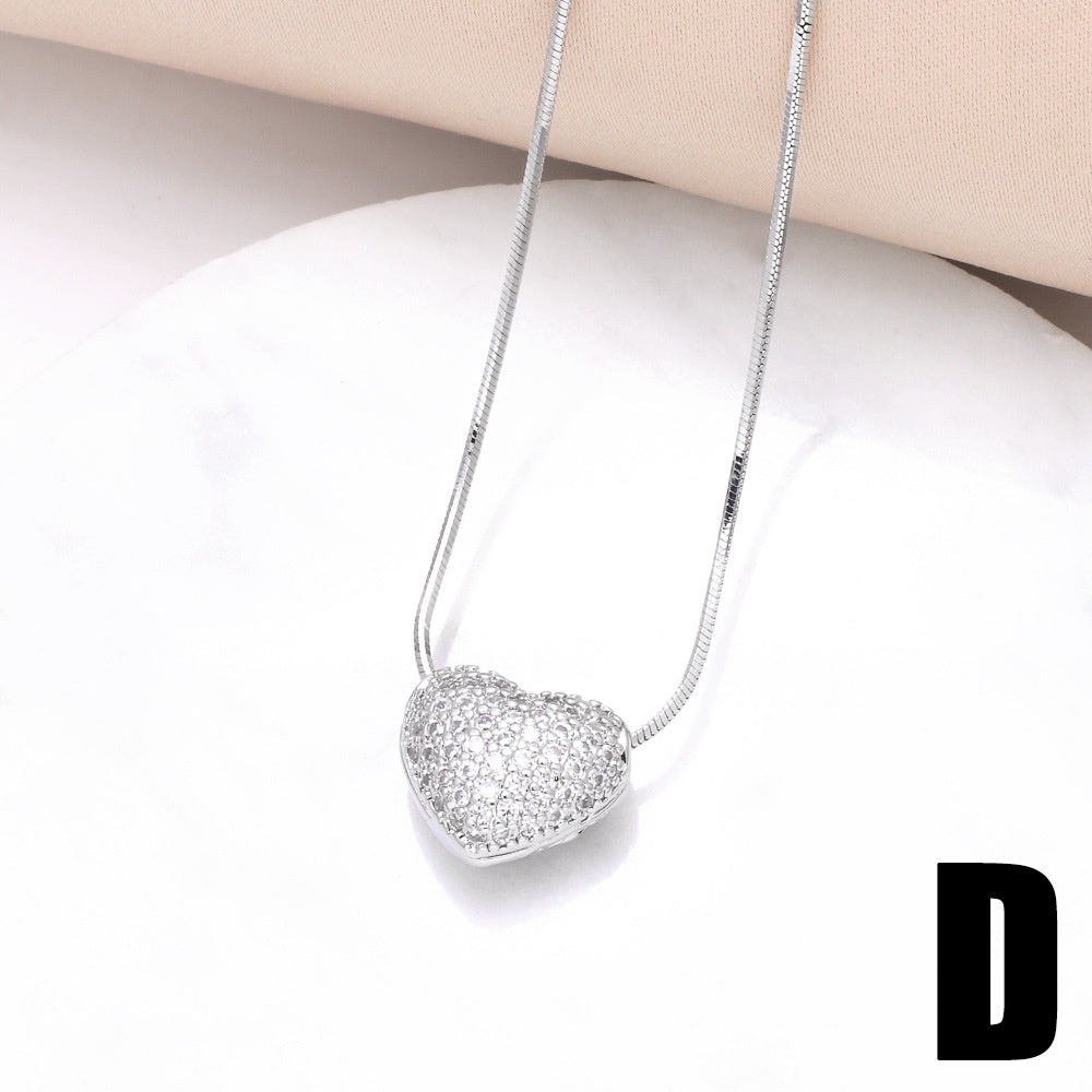 WT-MN996 WKT Elegant Design Fashionable Hot Sale Heart Shape 18k Gold Plated Zircon Female Necklace for Party Gift Celebration
