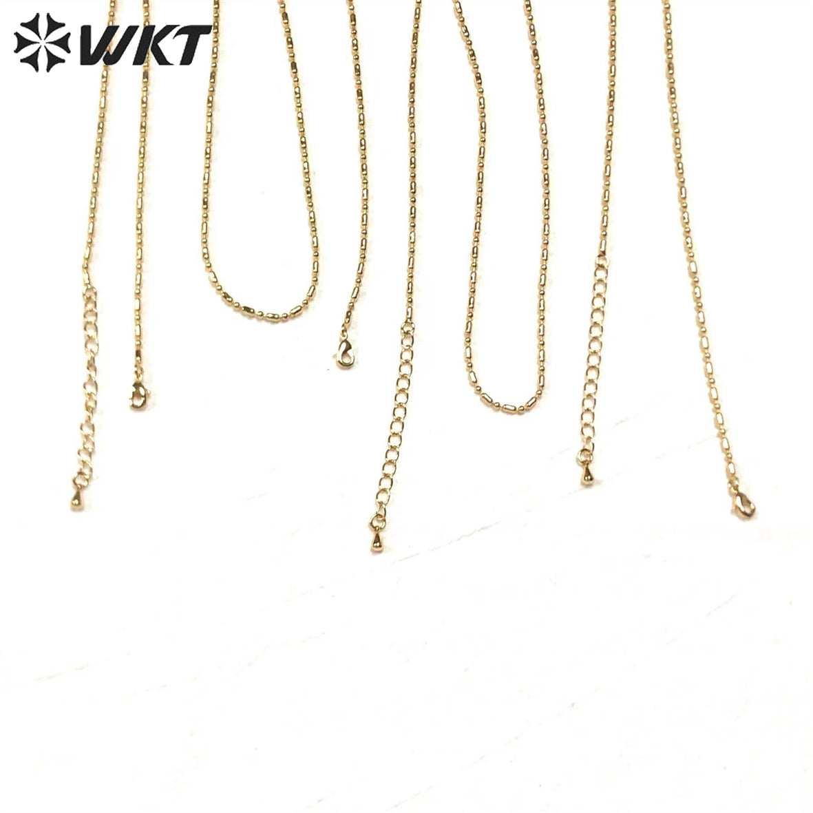WT-BFN027 Cool Long Double Layer Wearing Gold Plated Yellow Brass Vine Chain Necklace Chains High Quality Jewelry Accessories